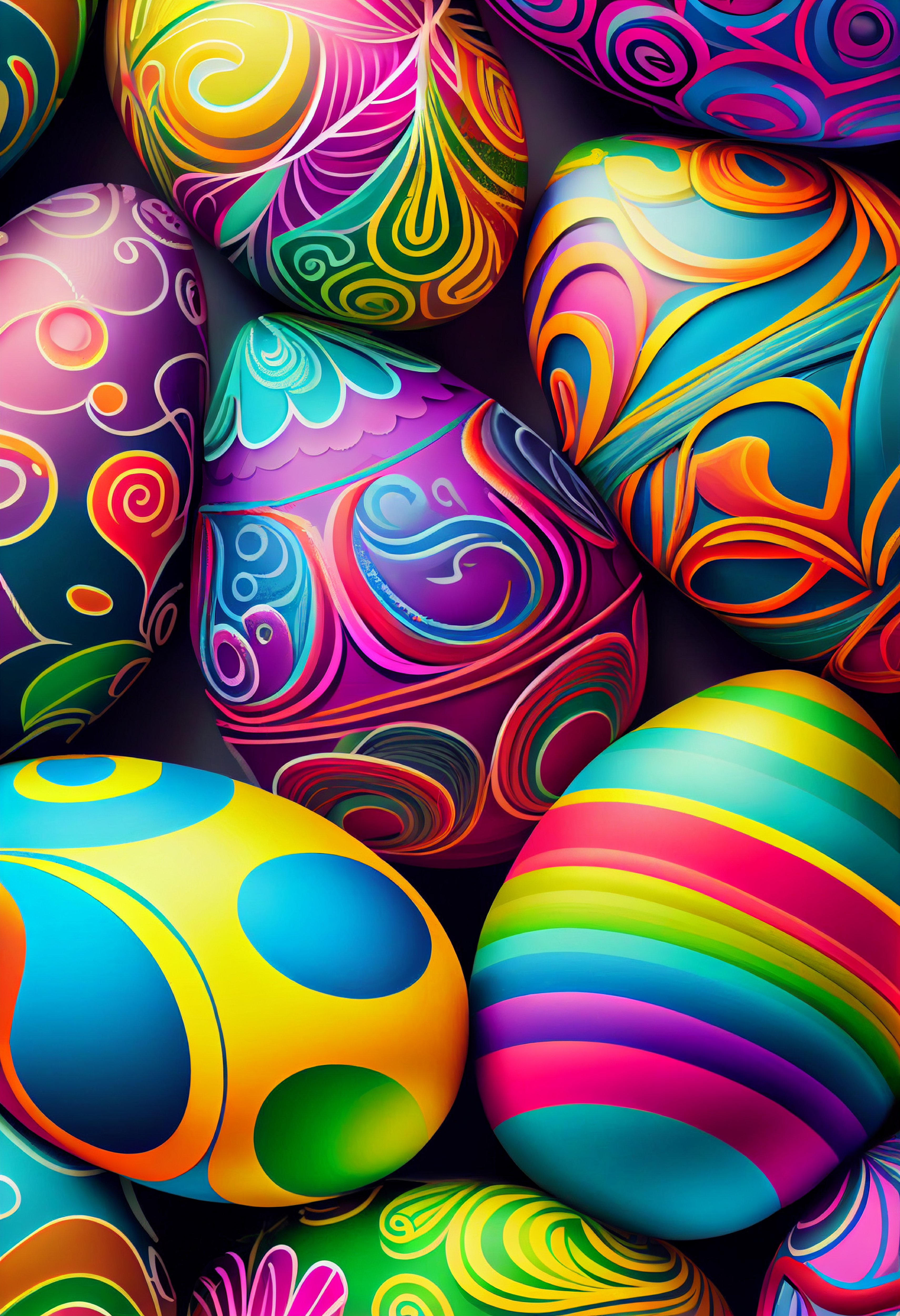 Colorful Easter Eggs Background Image