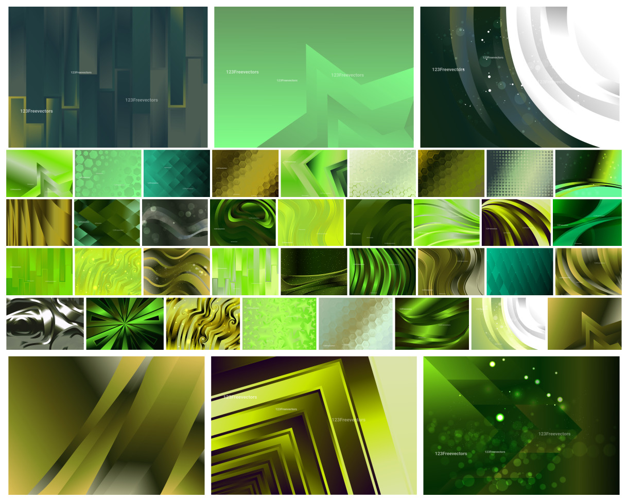 A Diverse Array of Green Gradient Vector Designs