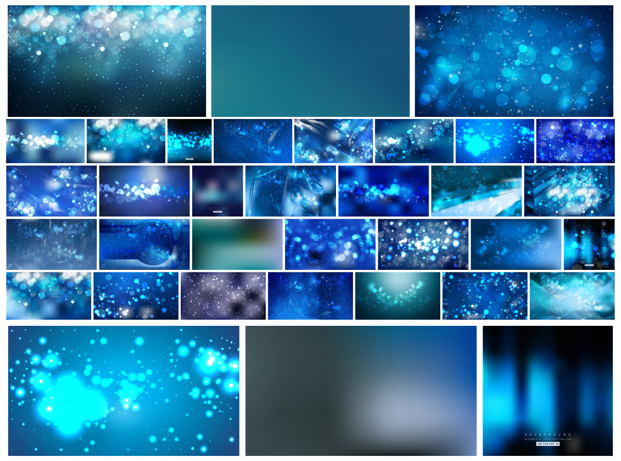 A Vibrant Array of Dark Blue Blurred Backgrounds