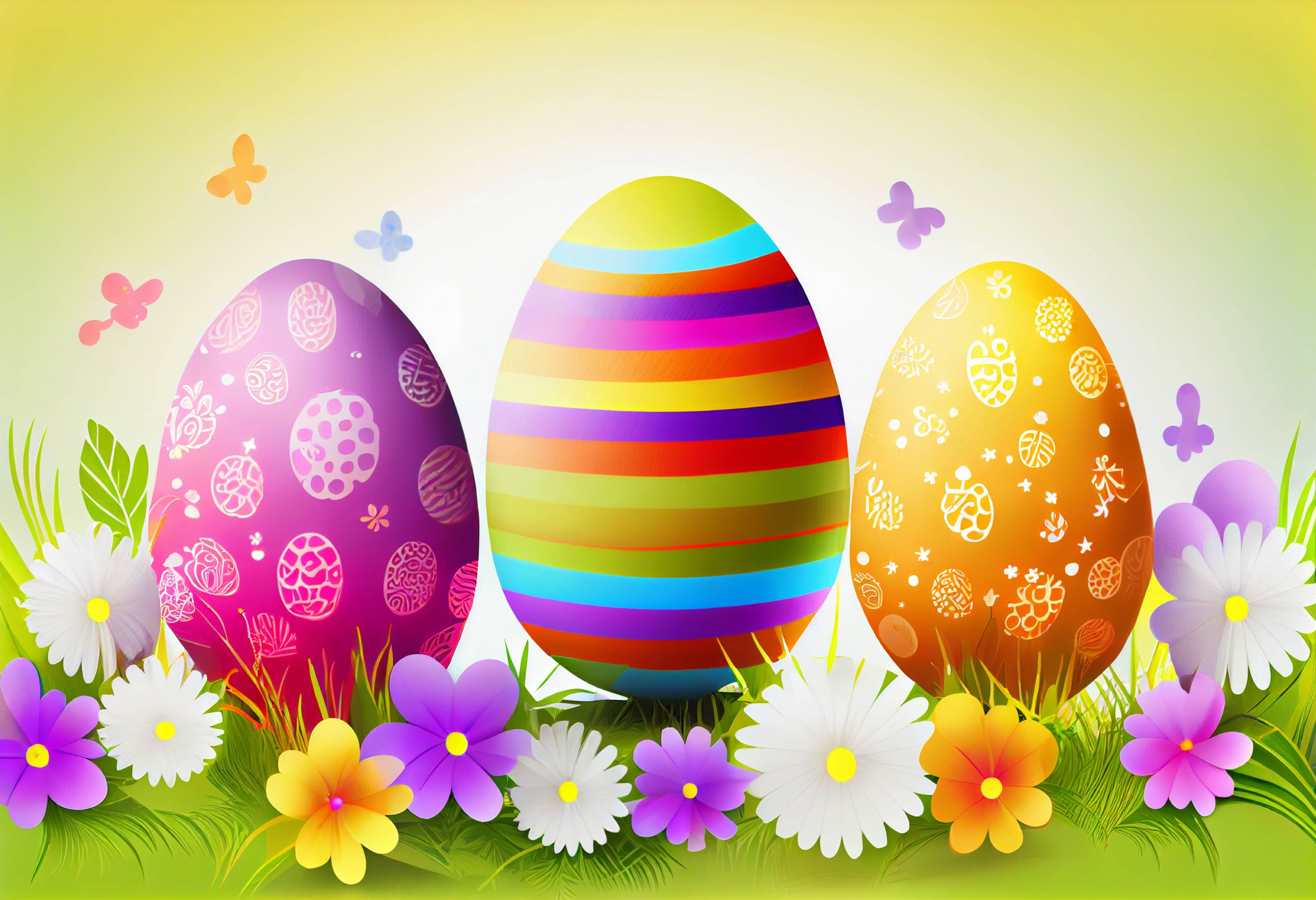 Colorful Easter Flower Background