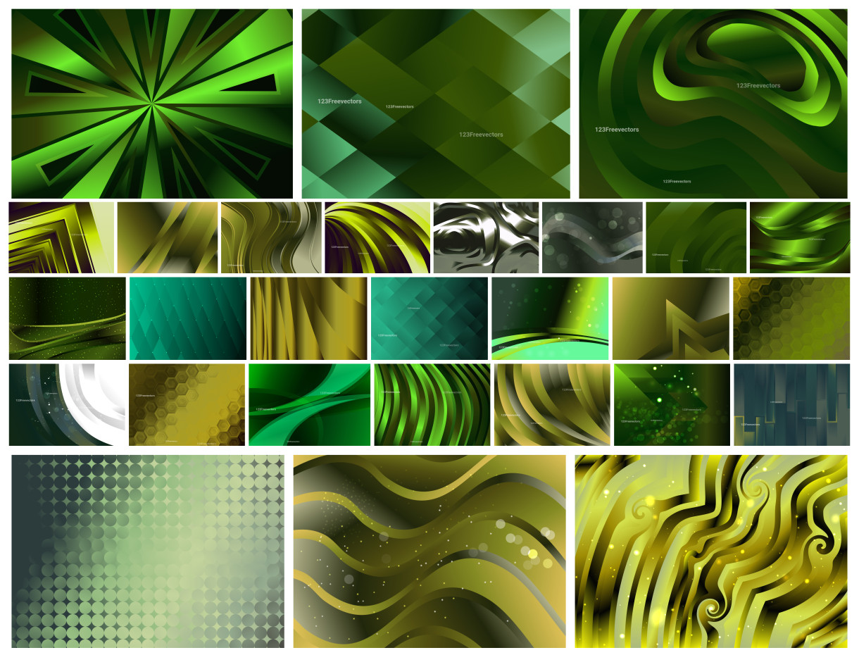 Dark Green Gradient Masterpieces: A Spectrum of Creativity