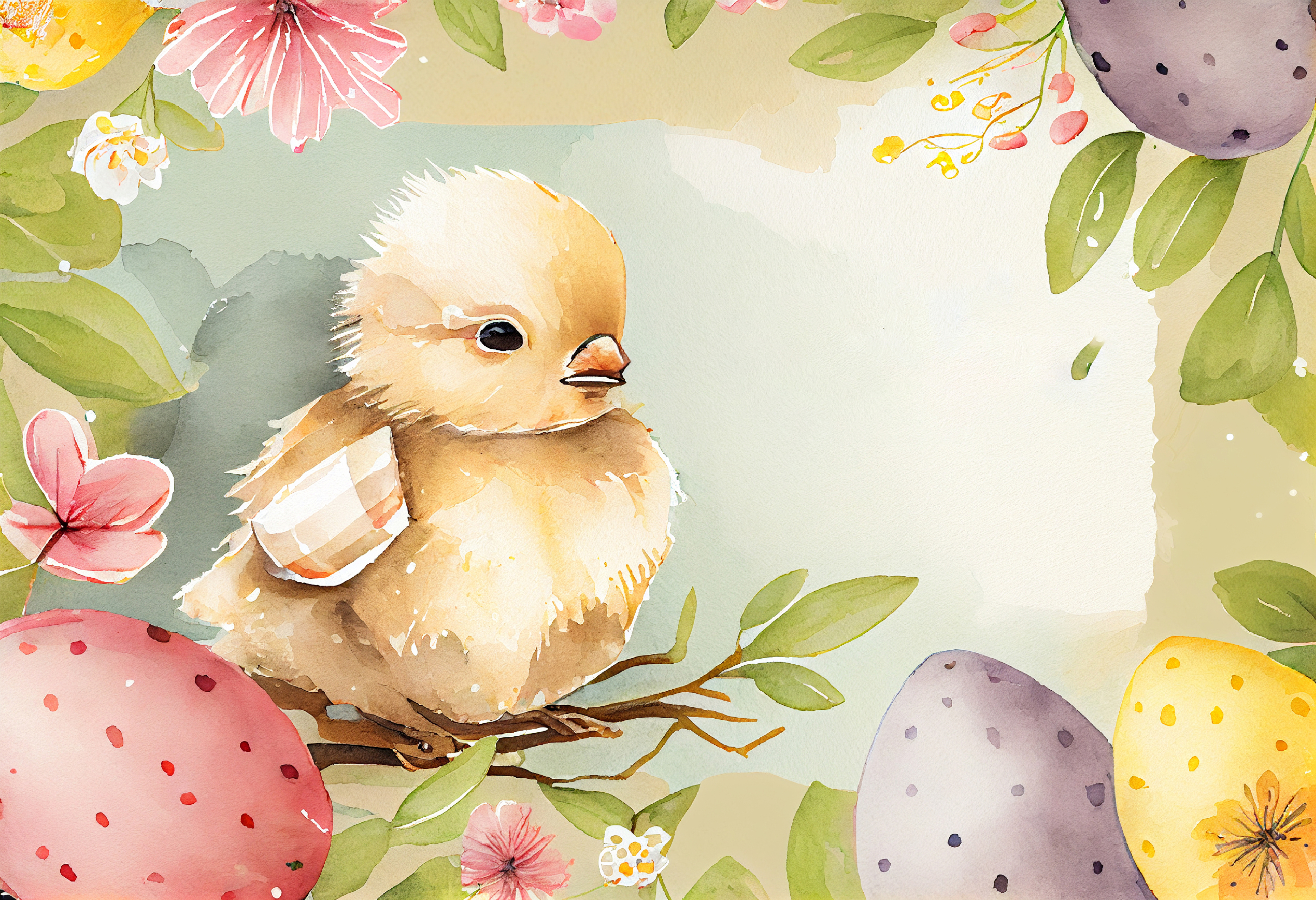 Watercolor Easter Background