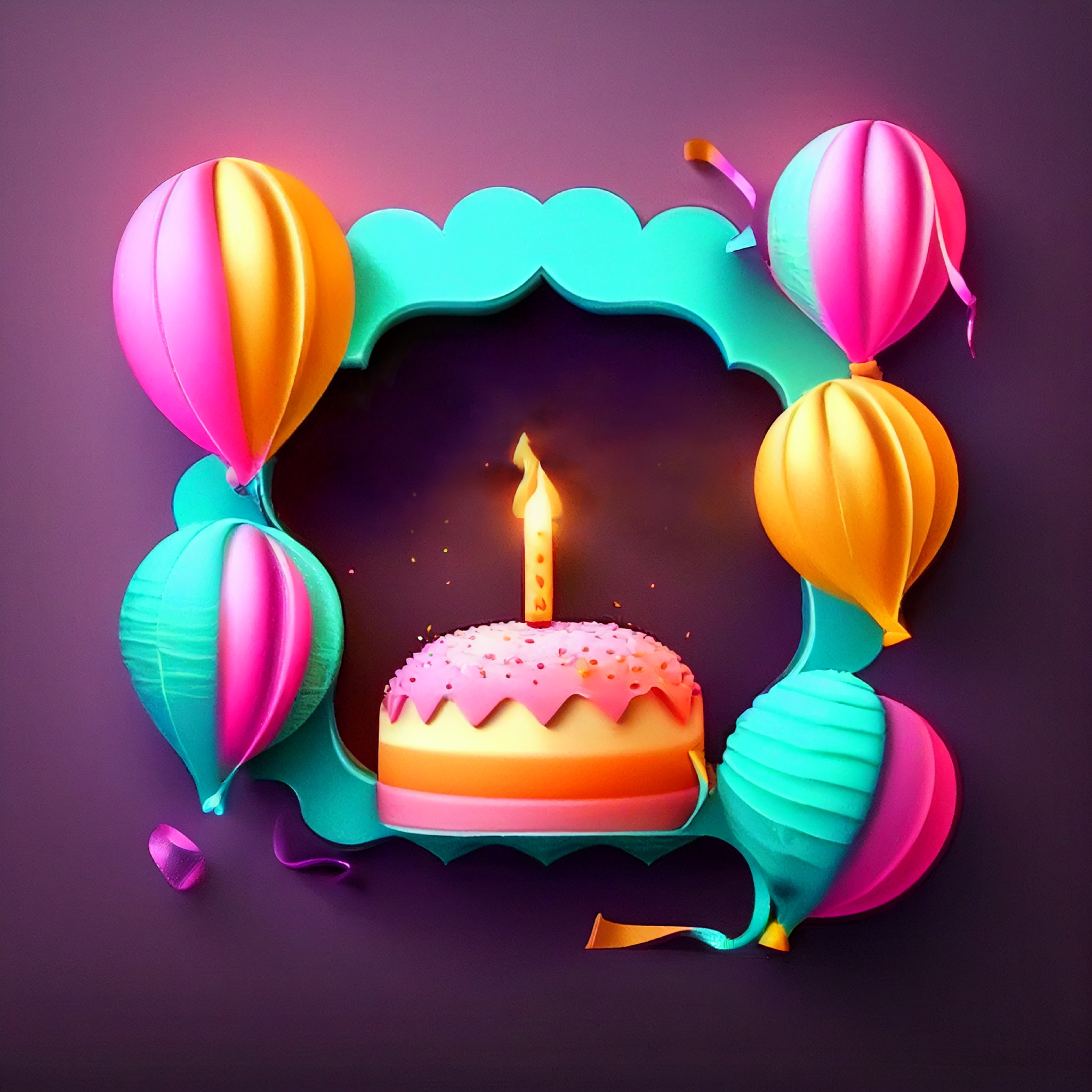 Neon Birthday Background