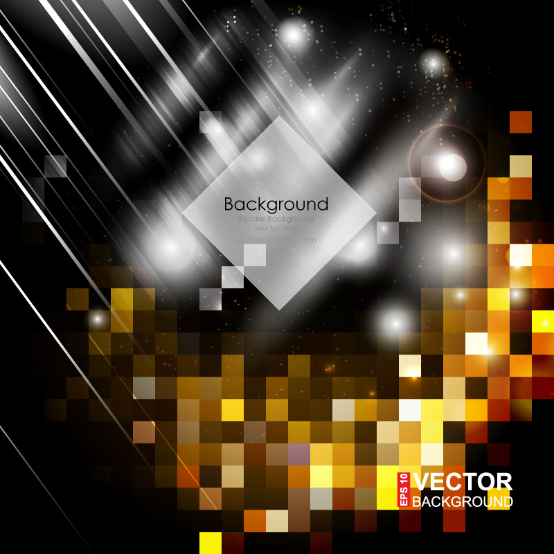 Black Orange Square Background