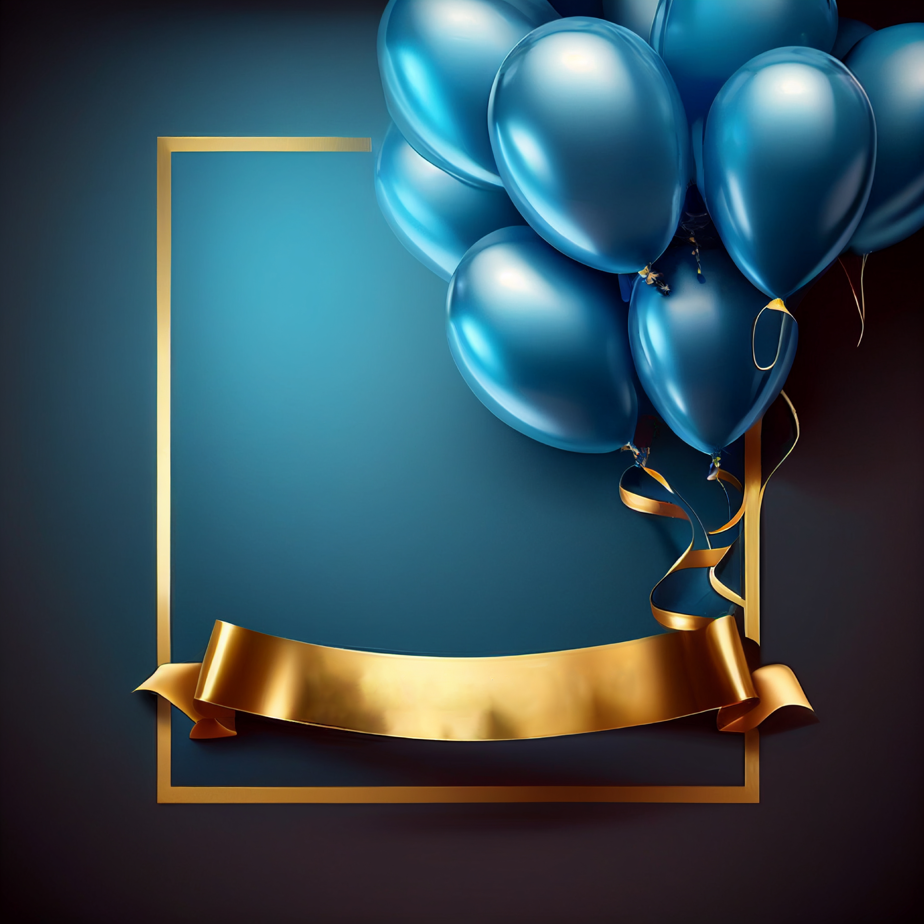 Blue and Gold Birthday Card Background