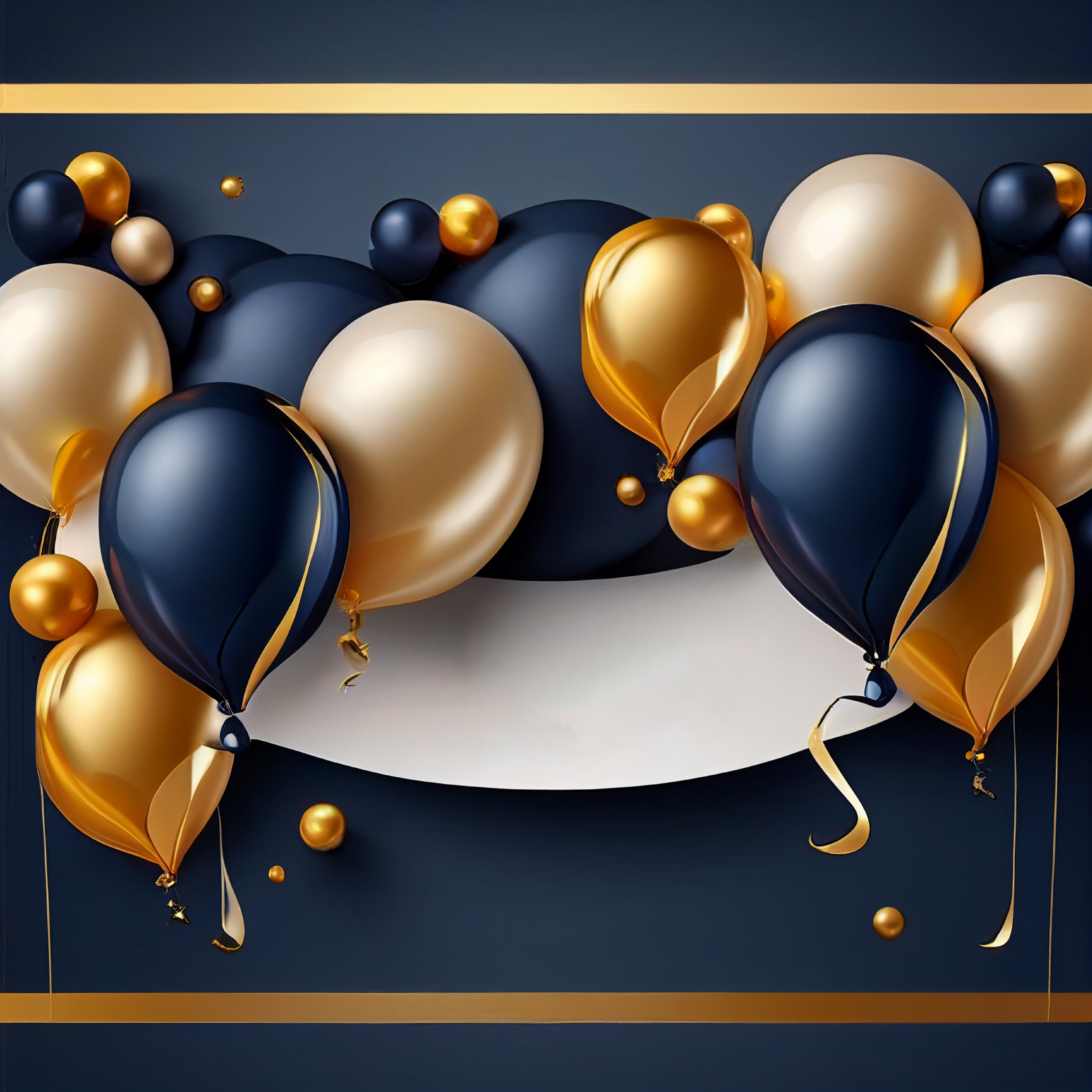 Navy and Gold Happy Birthday Card Background