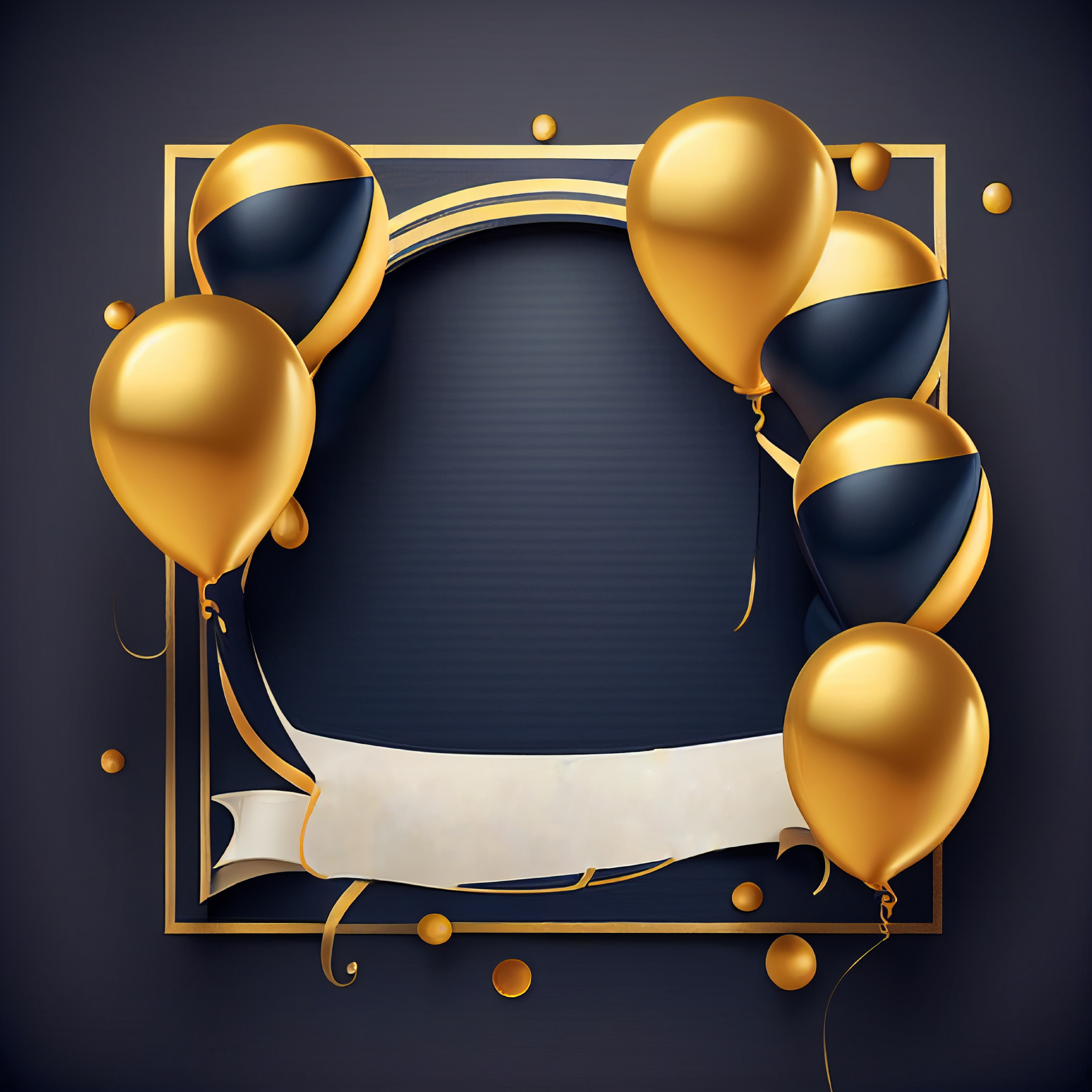 Navy and Gold Happy Birthday Background