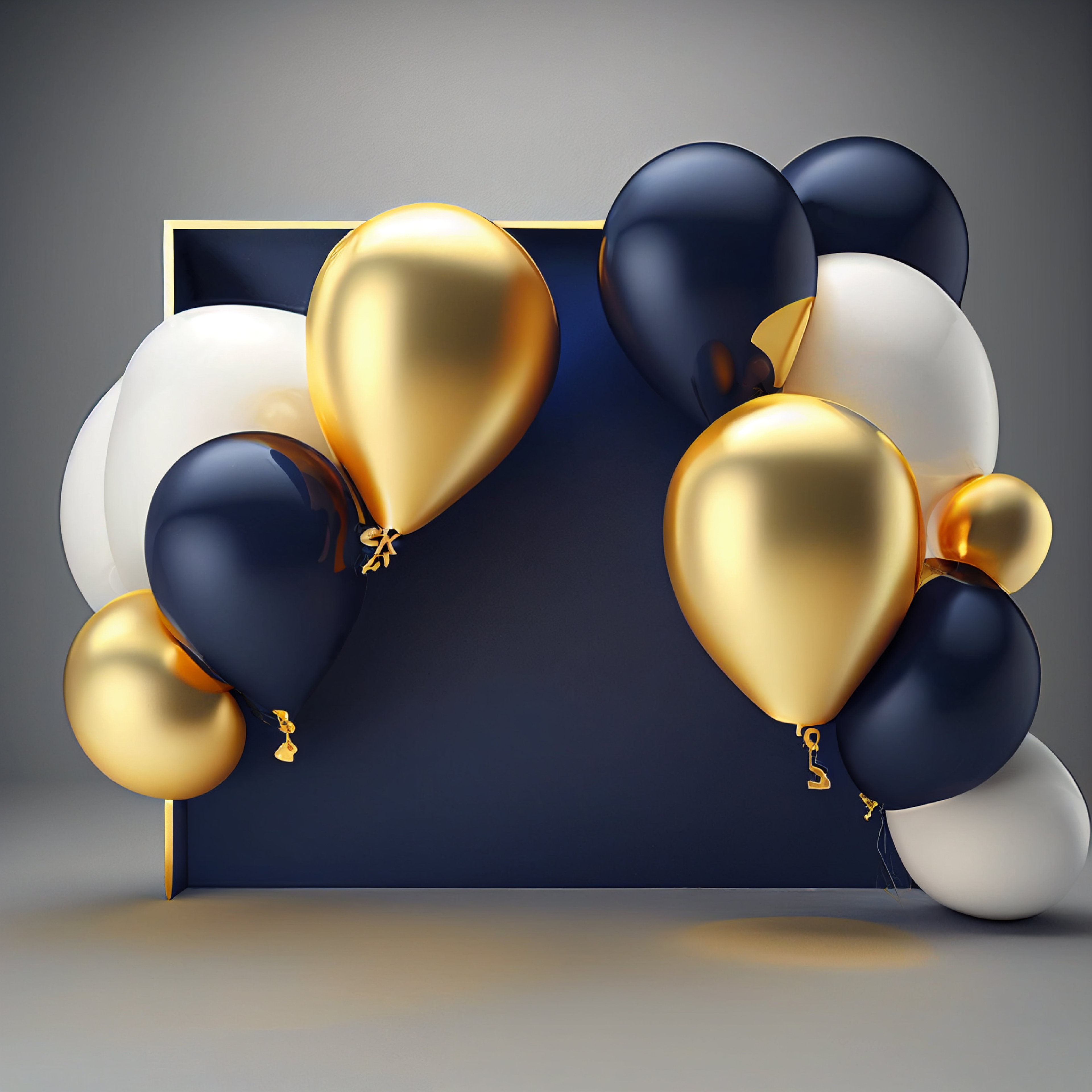 Navy and Gold Happy Birthday Background