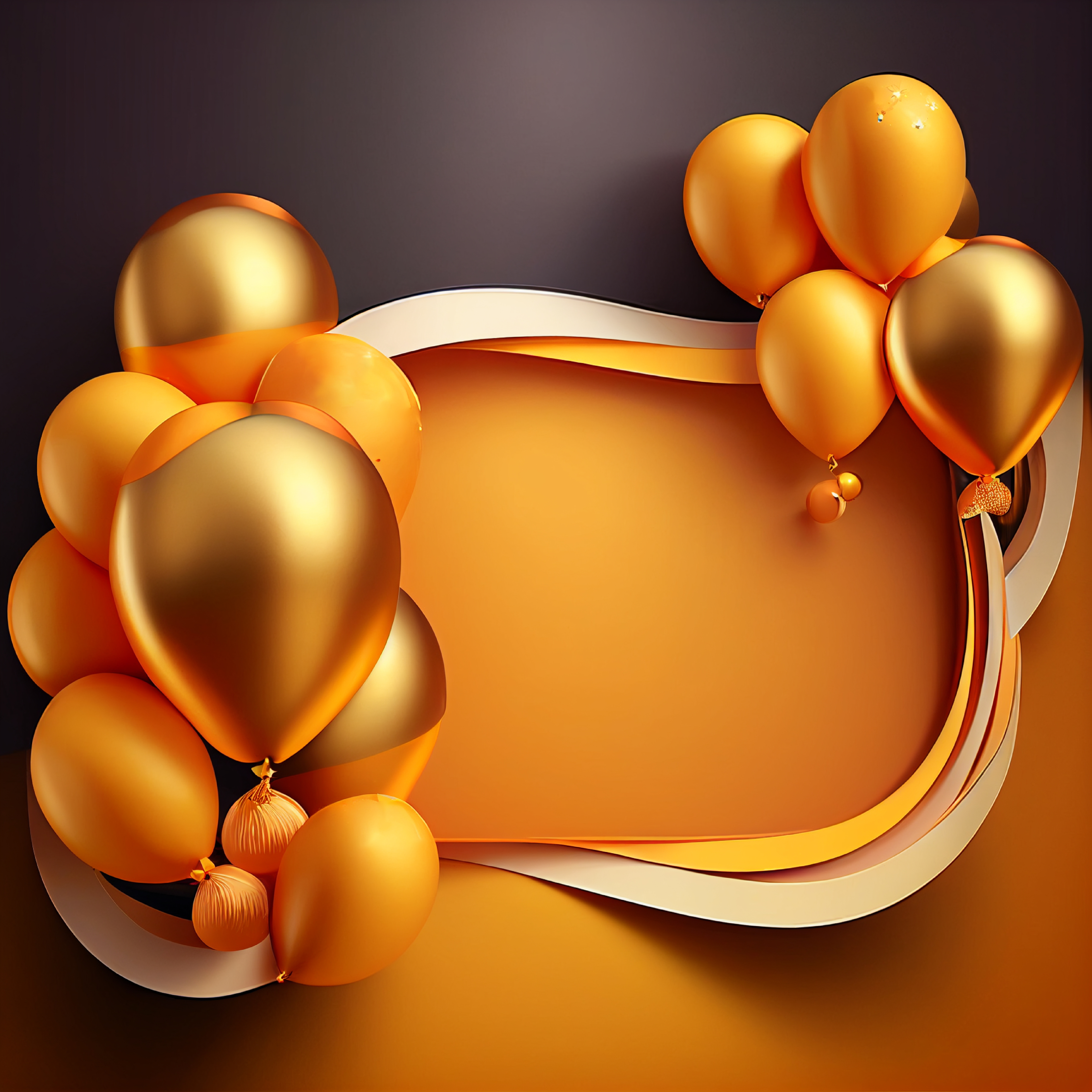Orange and Gold Happy Birthday Background Image