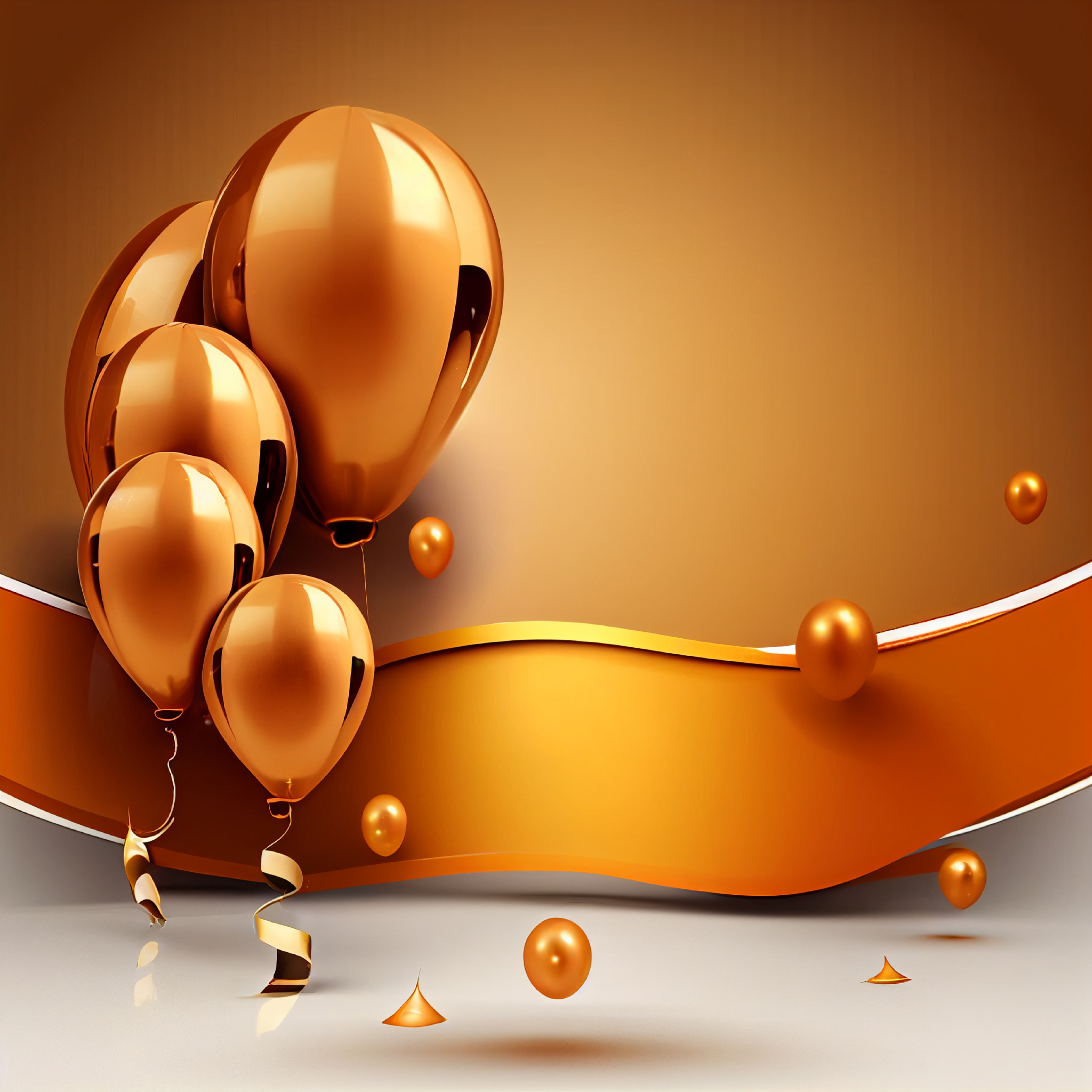 Orange and Gold Happy Birthday Background Image