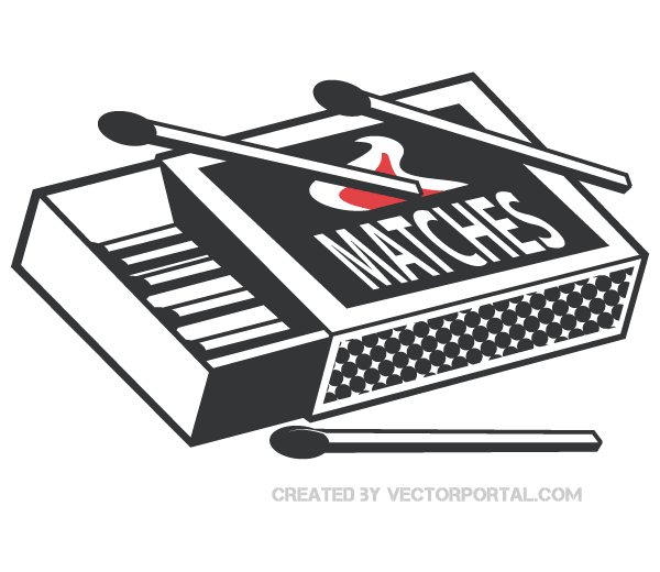 Open Matchbox with Matches Vector Clip Art