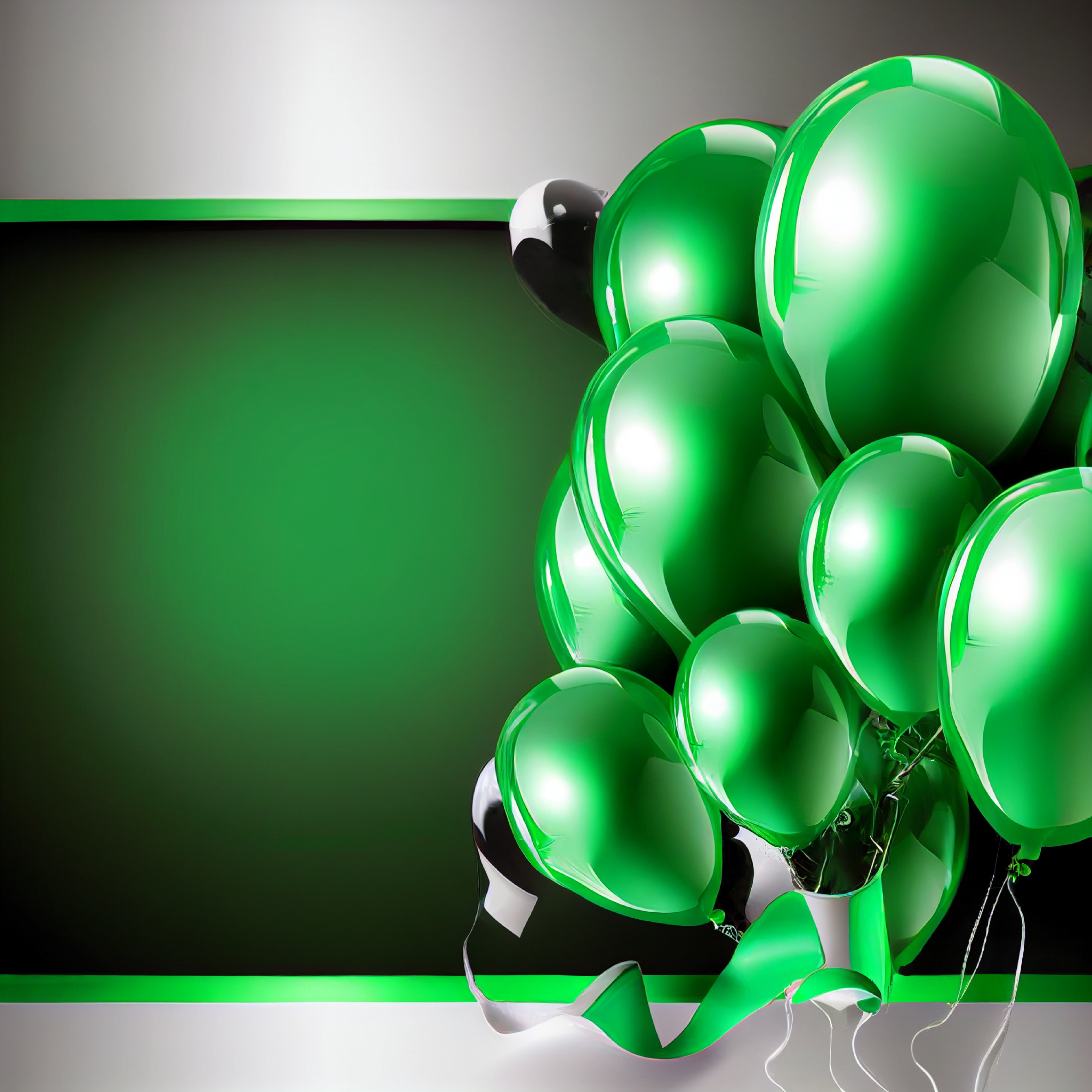 Green Happy Birthday Card Background Image