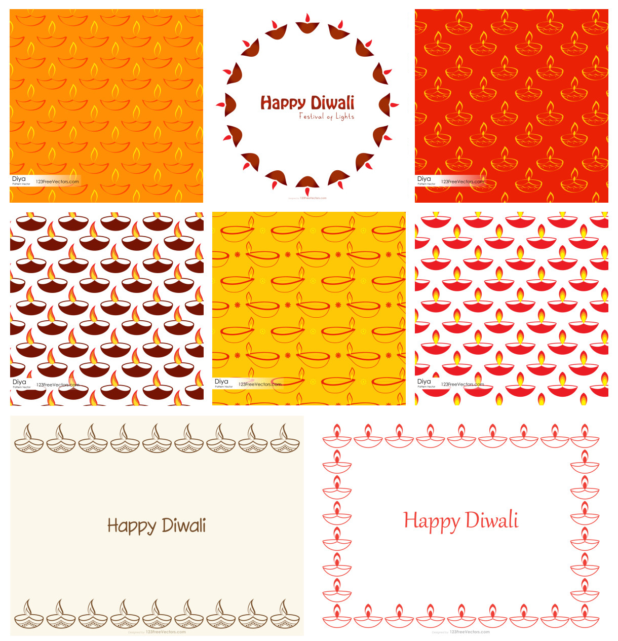 Diwali Delight: Discover 8 Free Diya Pattern Designs for Your Festive Creations