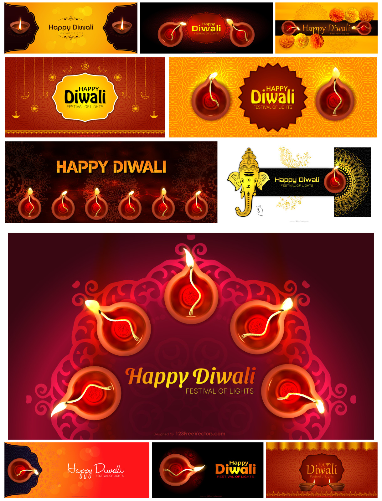 Dazzle Your Diwali: 11 Free Banner Designs to Illuminate Your Festival