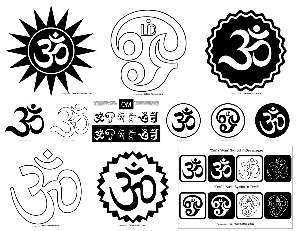 Harmony in Art: 12 Free Om Clipart Designs For Meditation and More ...