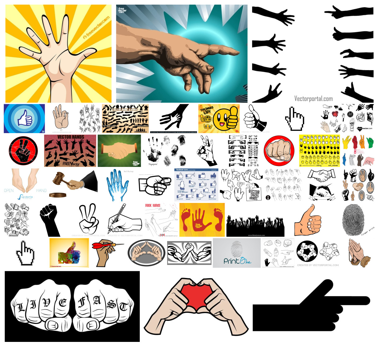 A Handy Collection: 51 Free Vector Hand Designs for Your Creative Projects