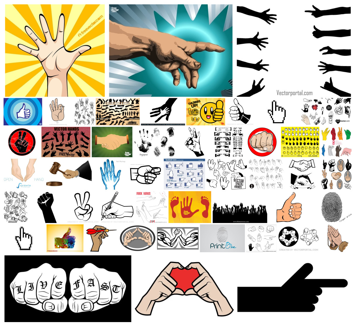 A Handy Collection: 51 Free Vector Hand Designs For Your Creative ...
