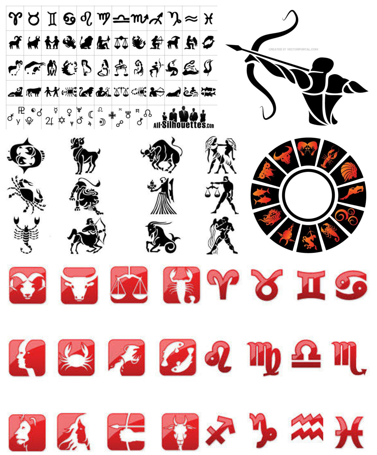 Celestial Magic: Free Zodiac Signs Vector Designs for Astrology Enthusiasts