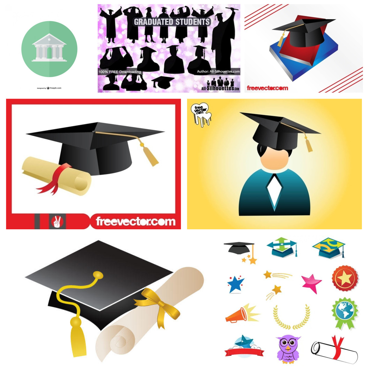 Milestones Achieved: Unveiling the Free Vector Graduation Collection