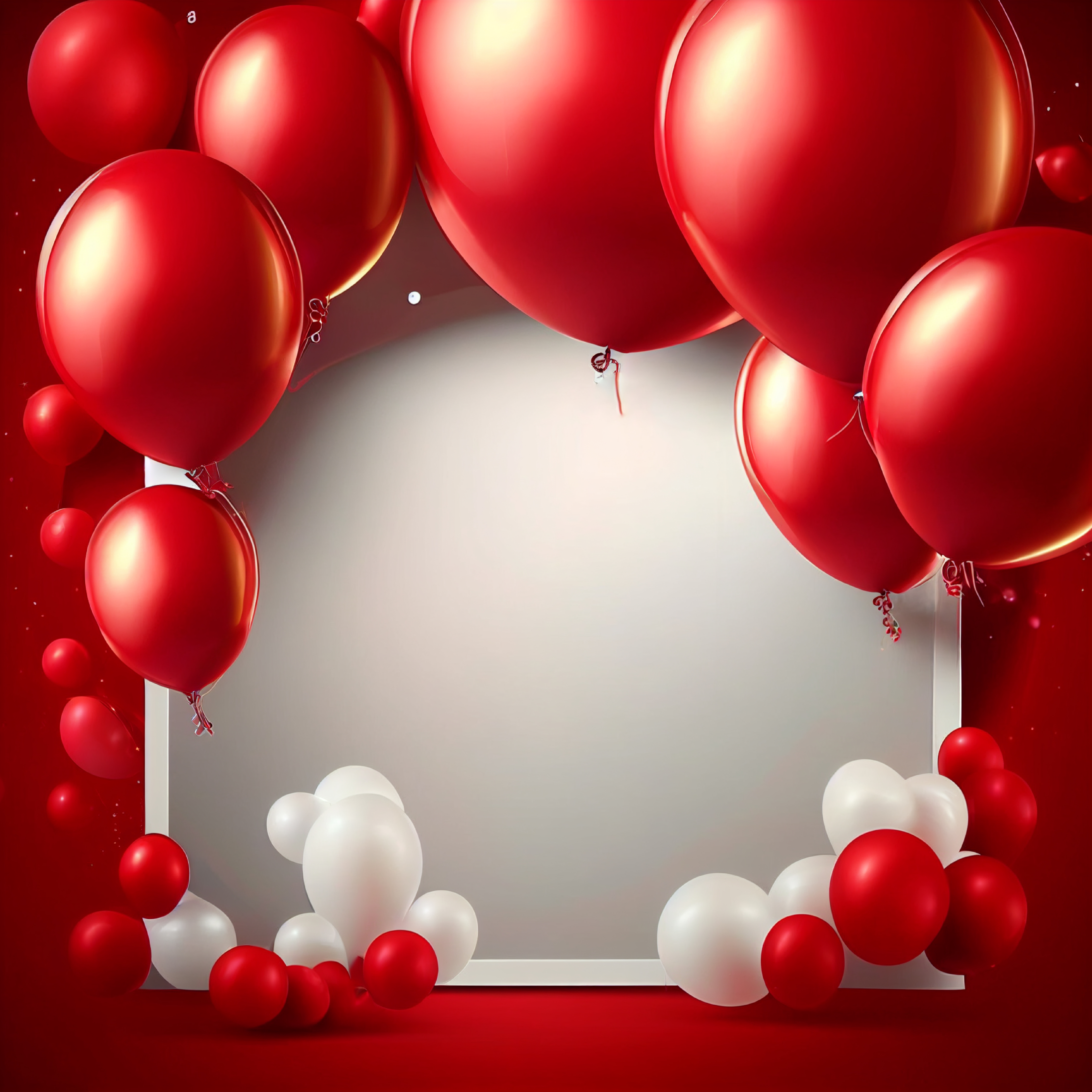 Red and White Happy Birthday Background Image