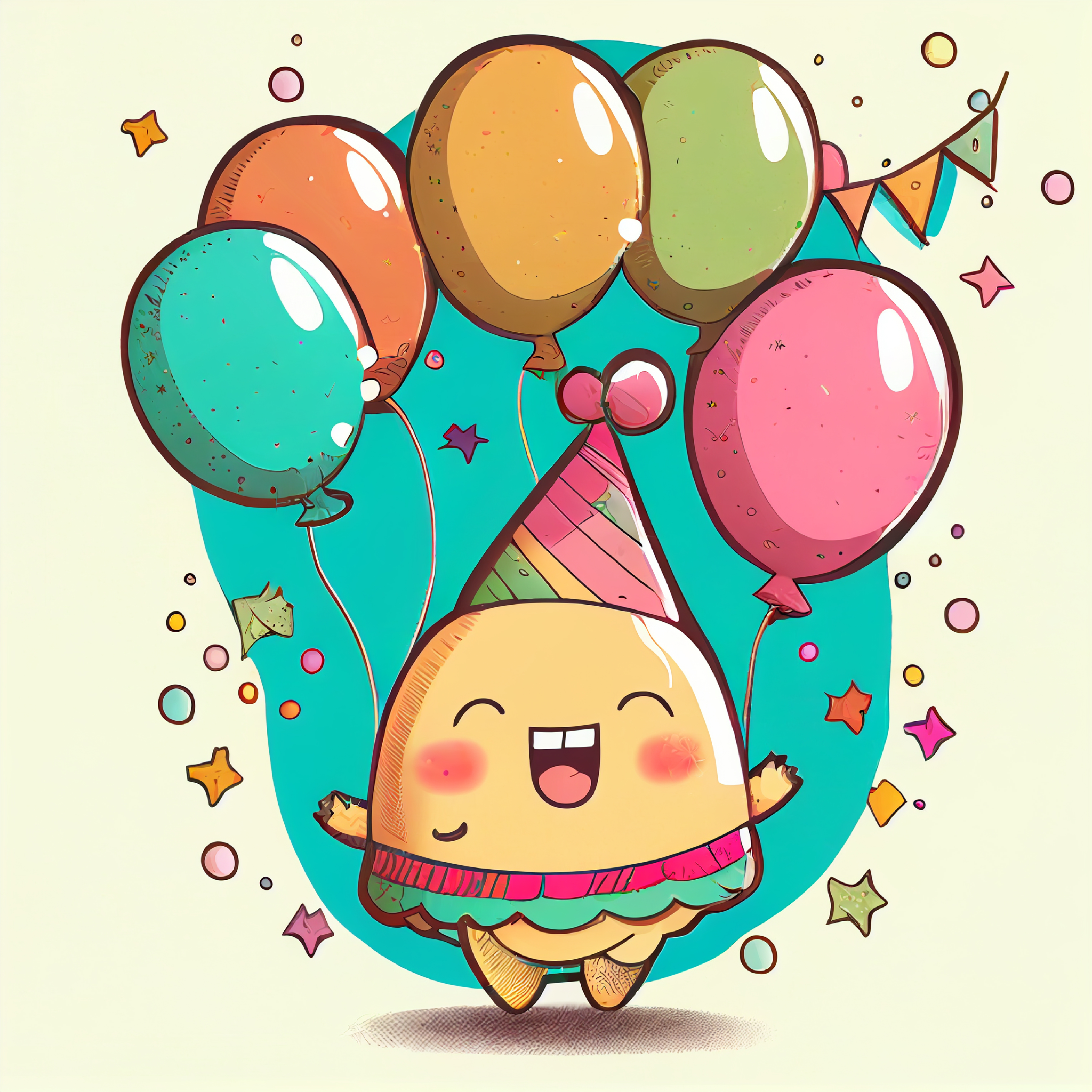 Set of cute cartoon pugs holding birthday cake and balloons. Happy Birthday  greeting card. Vector illustration Stock Vector | Adobe Stock