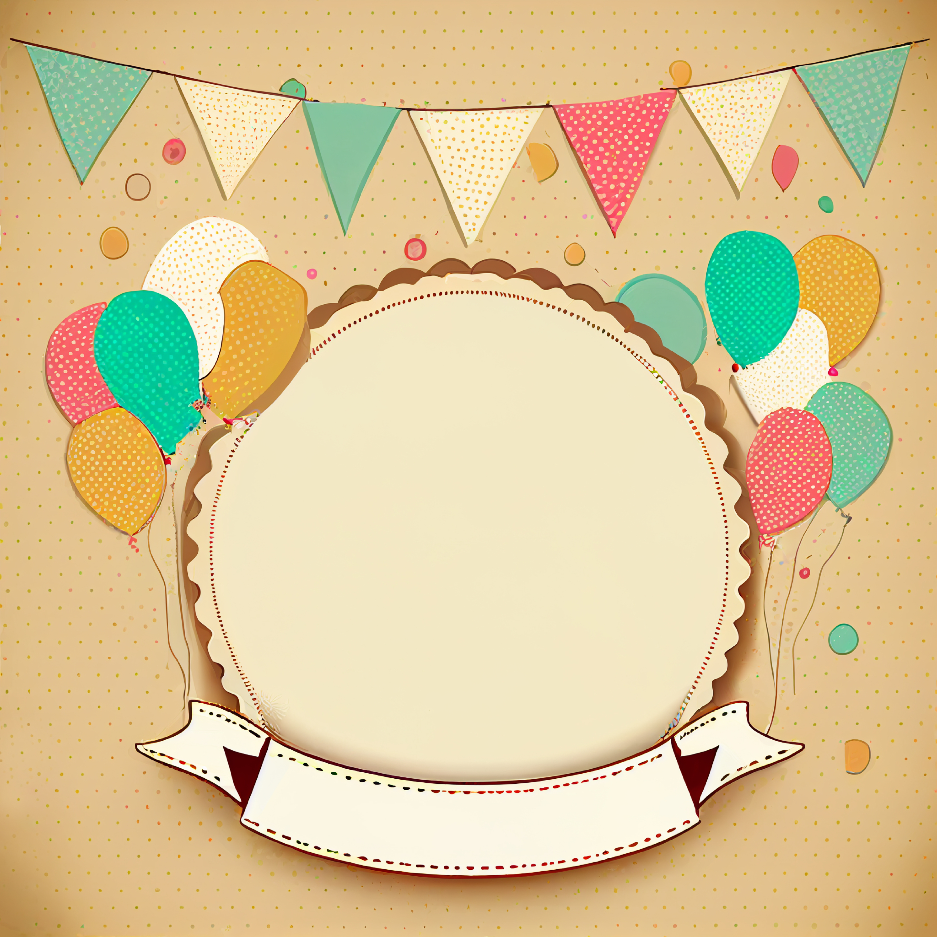 Free Download Vintage Happy Birthday Frame Background Image