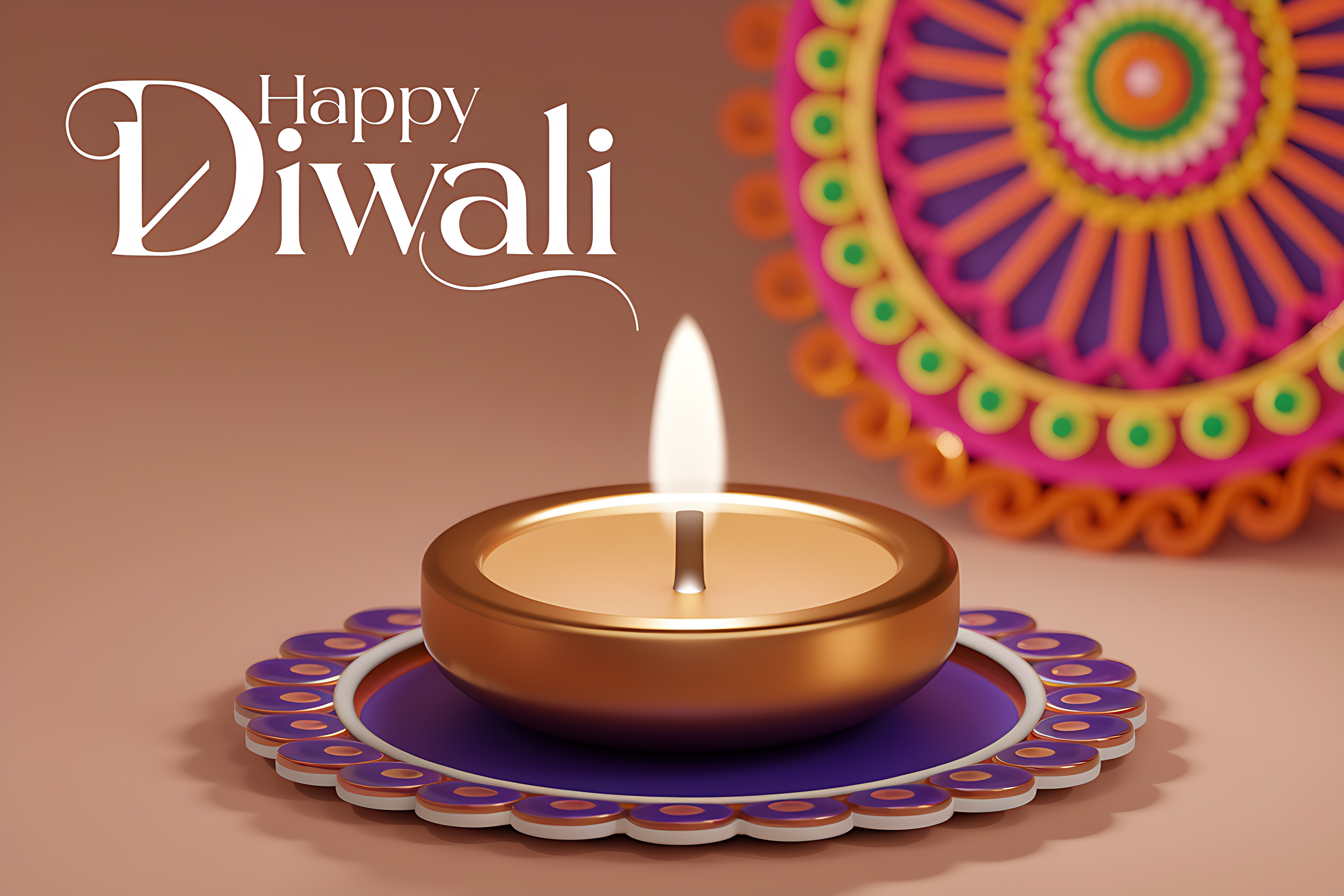 Free Download Festive Diwali Watercolor Card