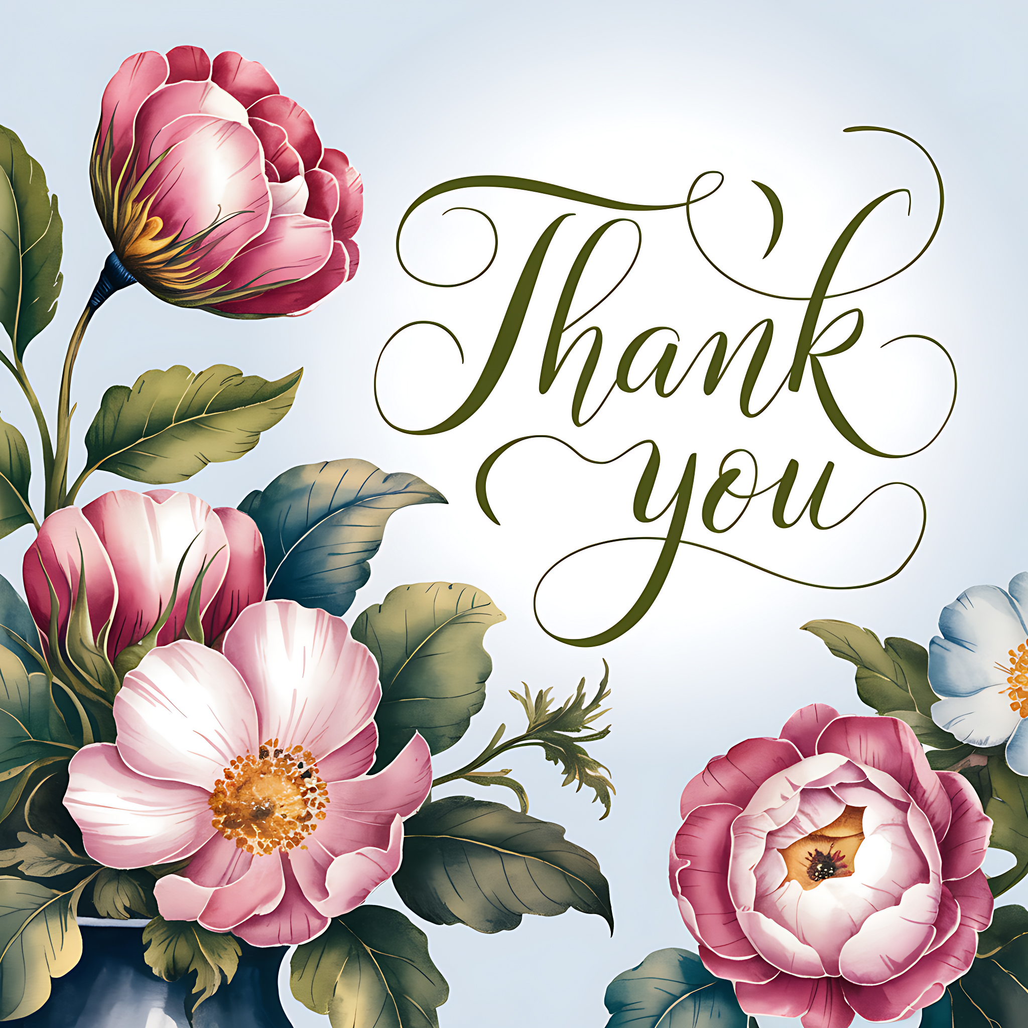 Thank You Floral Watercolor