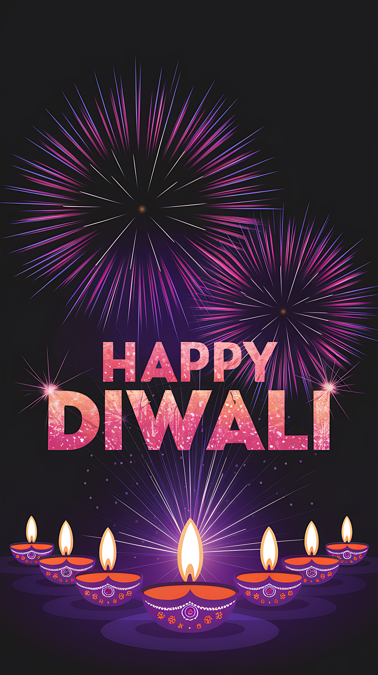 Diwali Greeting Card with Fireworks
