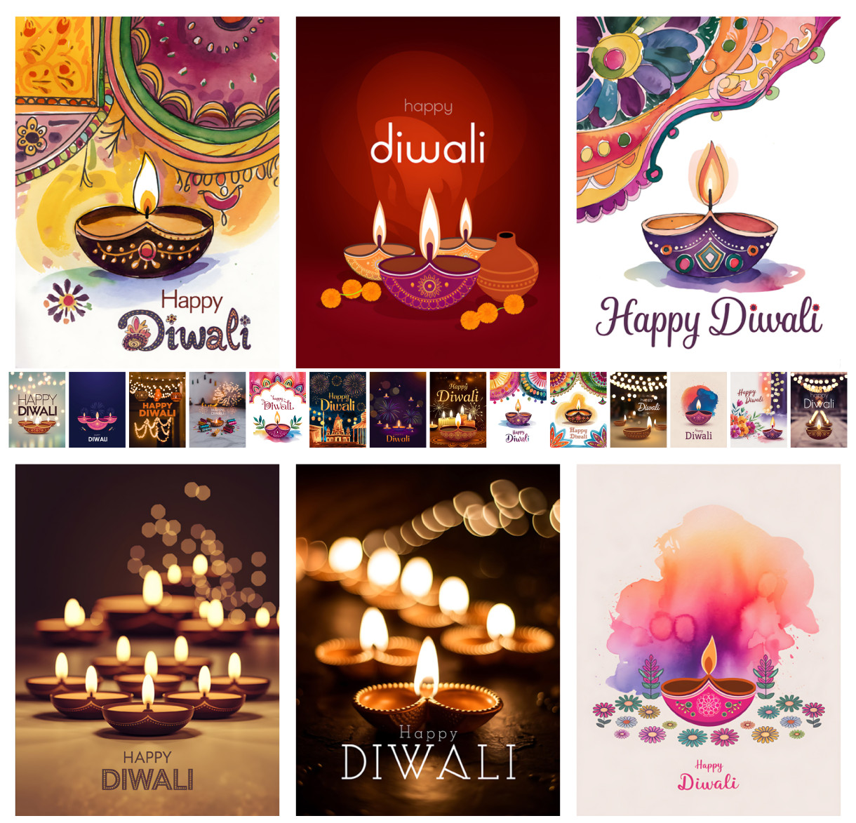 20 Free Diwali Designs: Diyas, Fireworks & Minimalist Posters