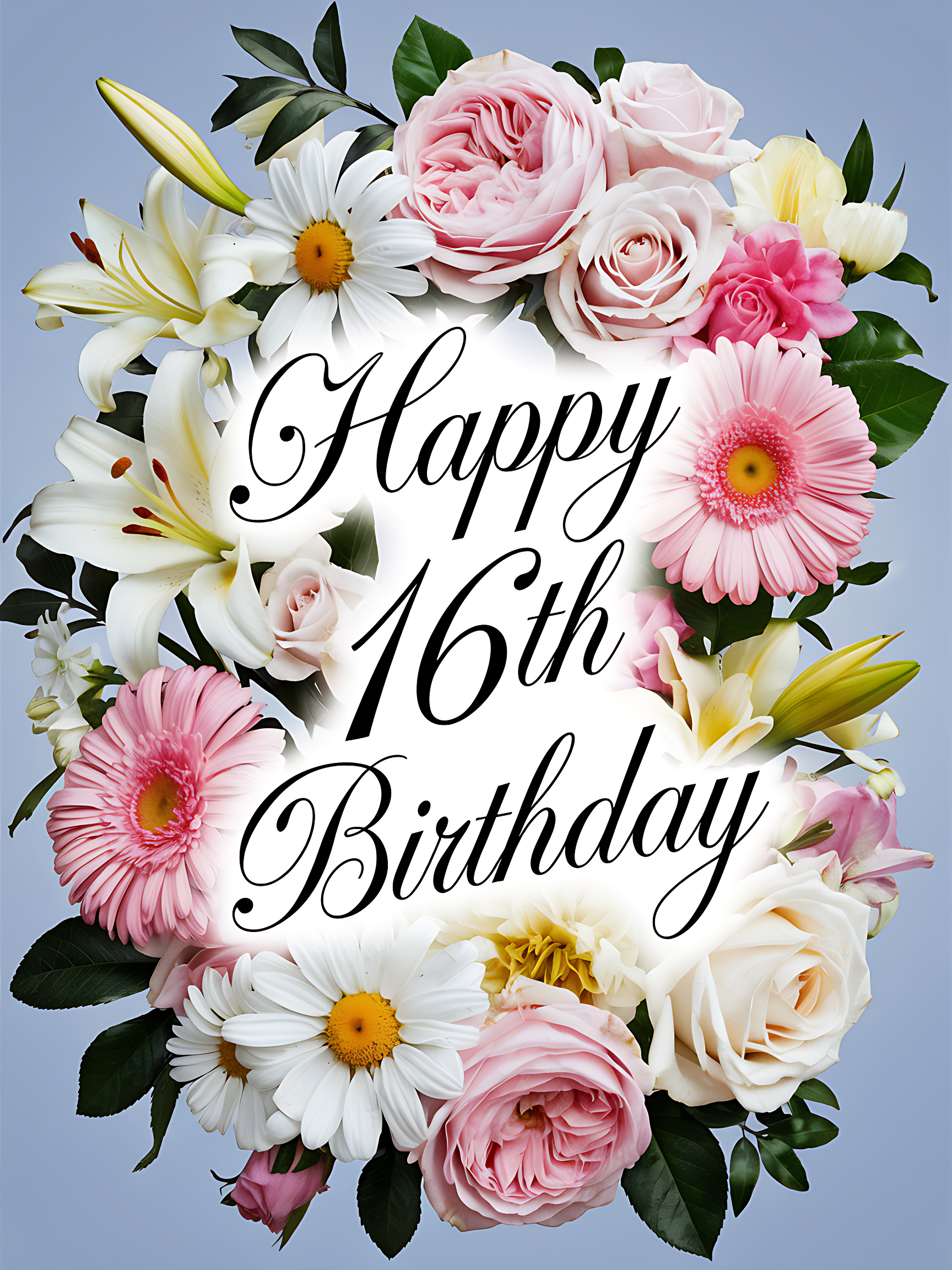 Sweet 16 Floral Card