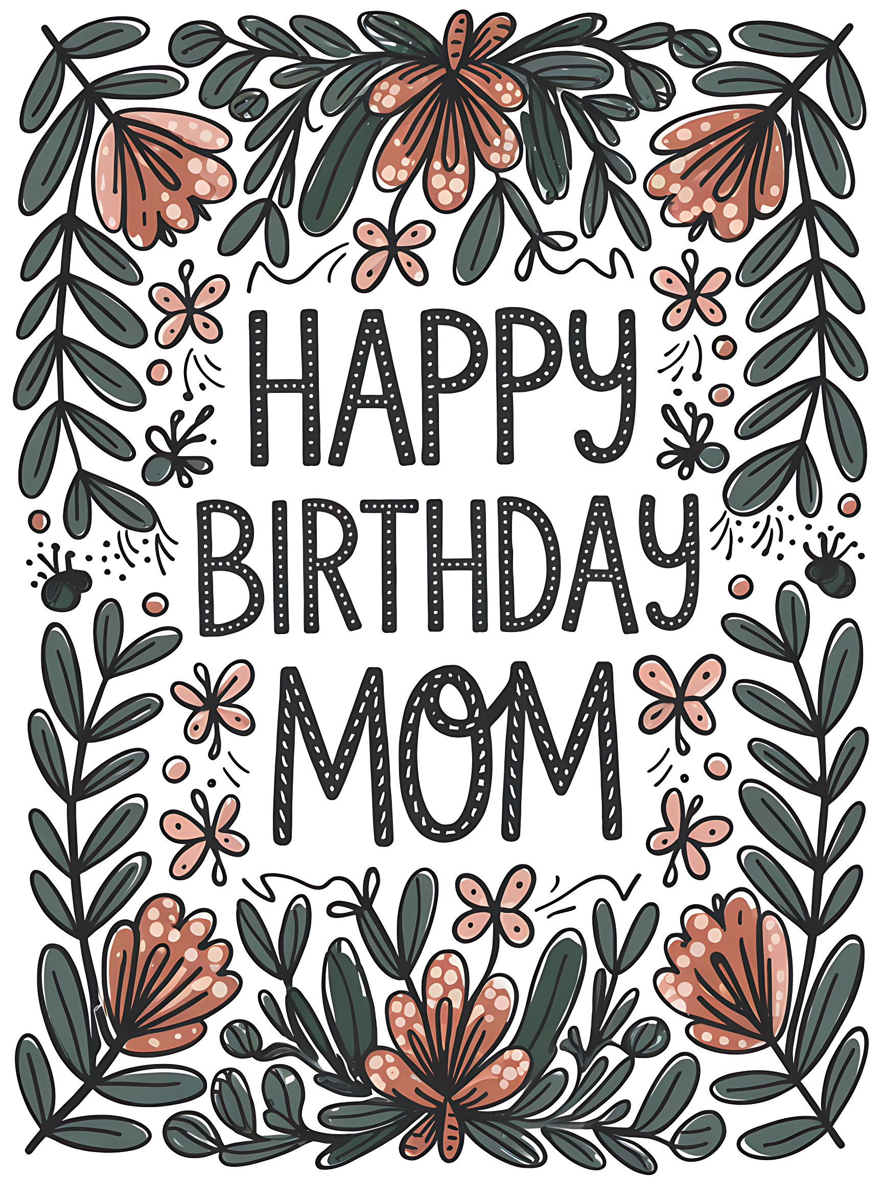 Happy Birthday Mom Floral