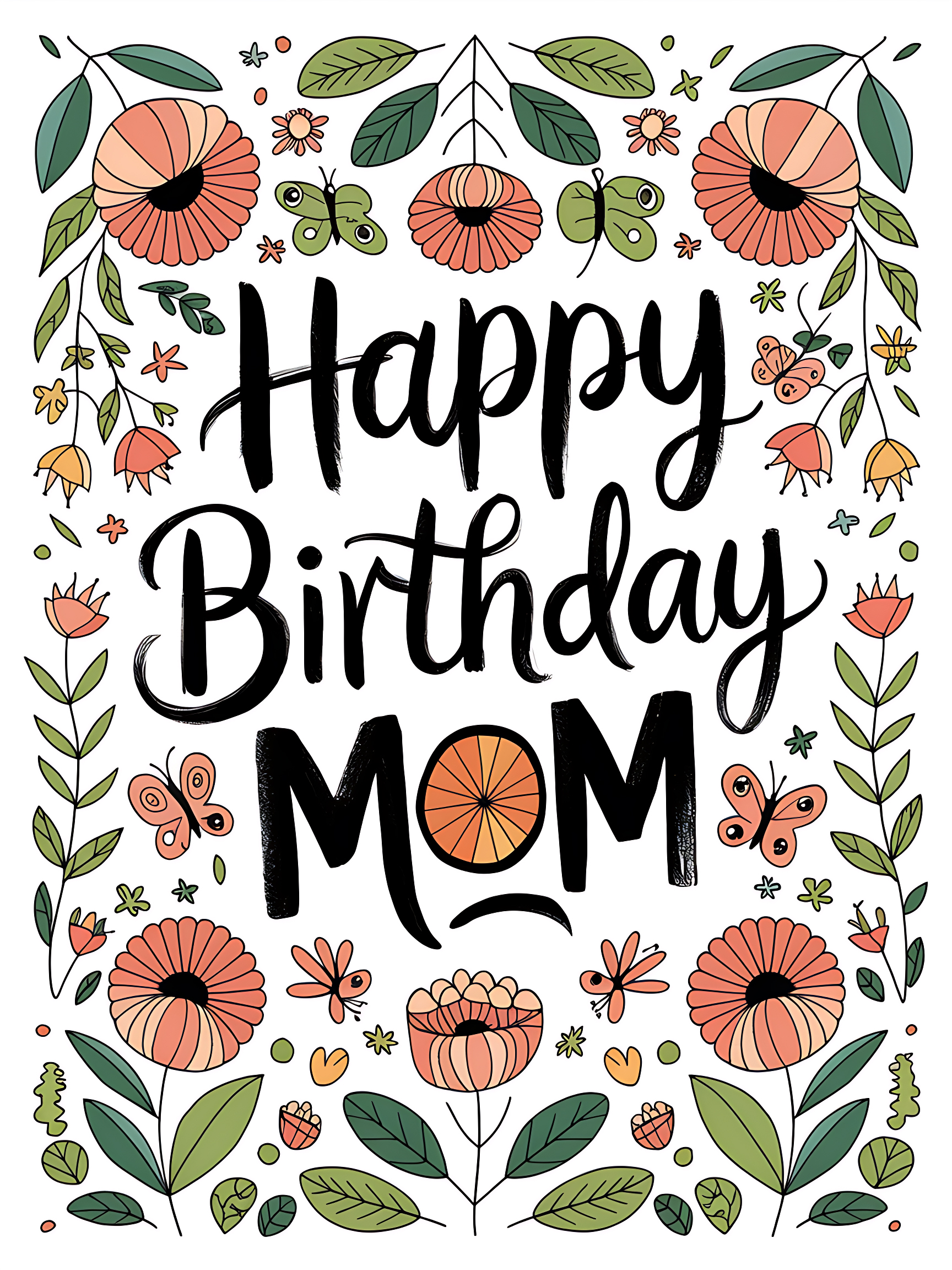 Happy Birthday Mom Floral