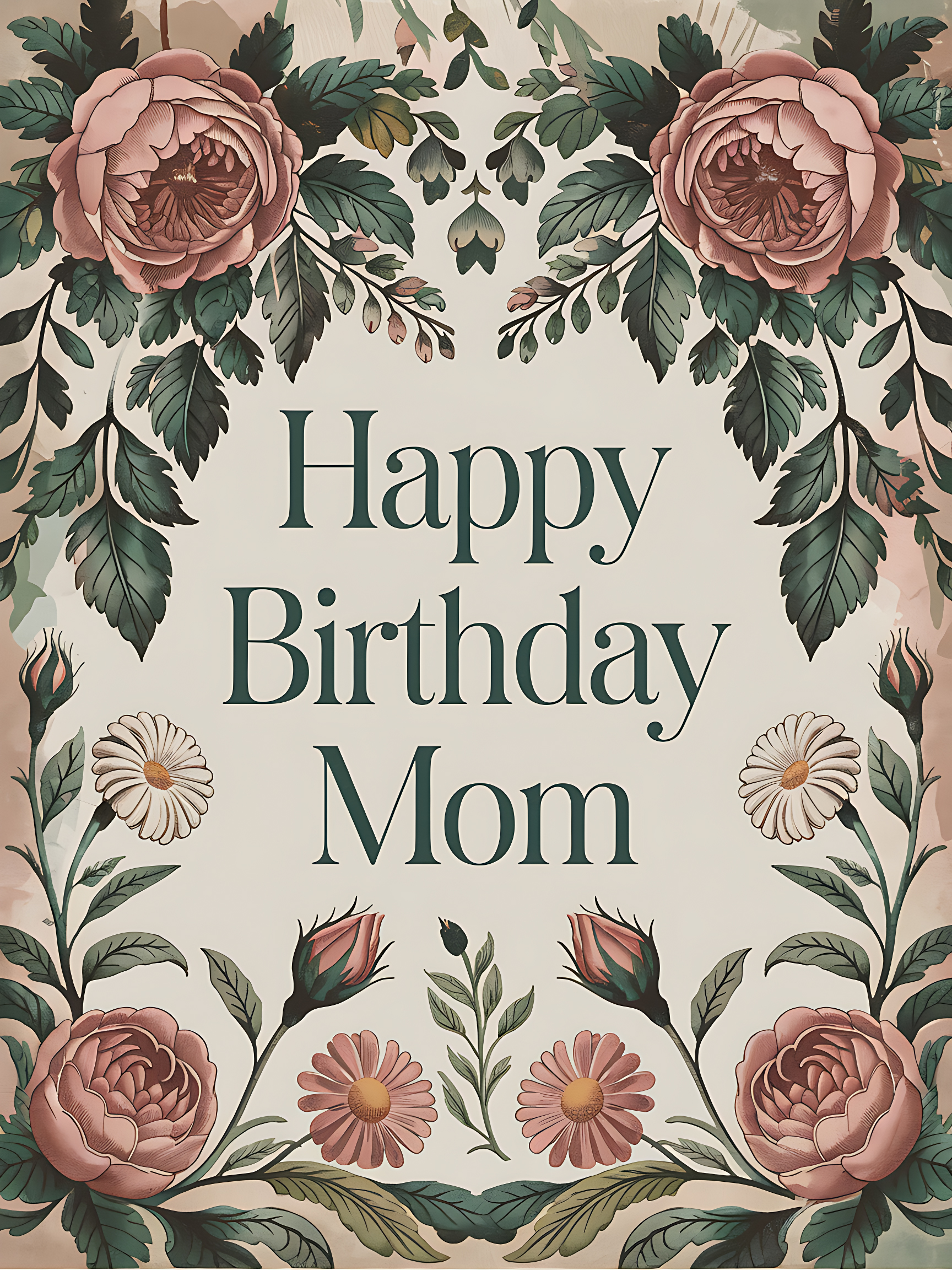 Happy Birthday Mom Vintage