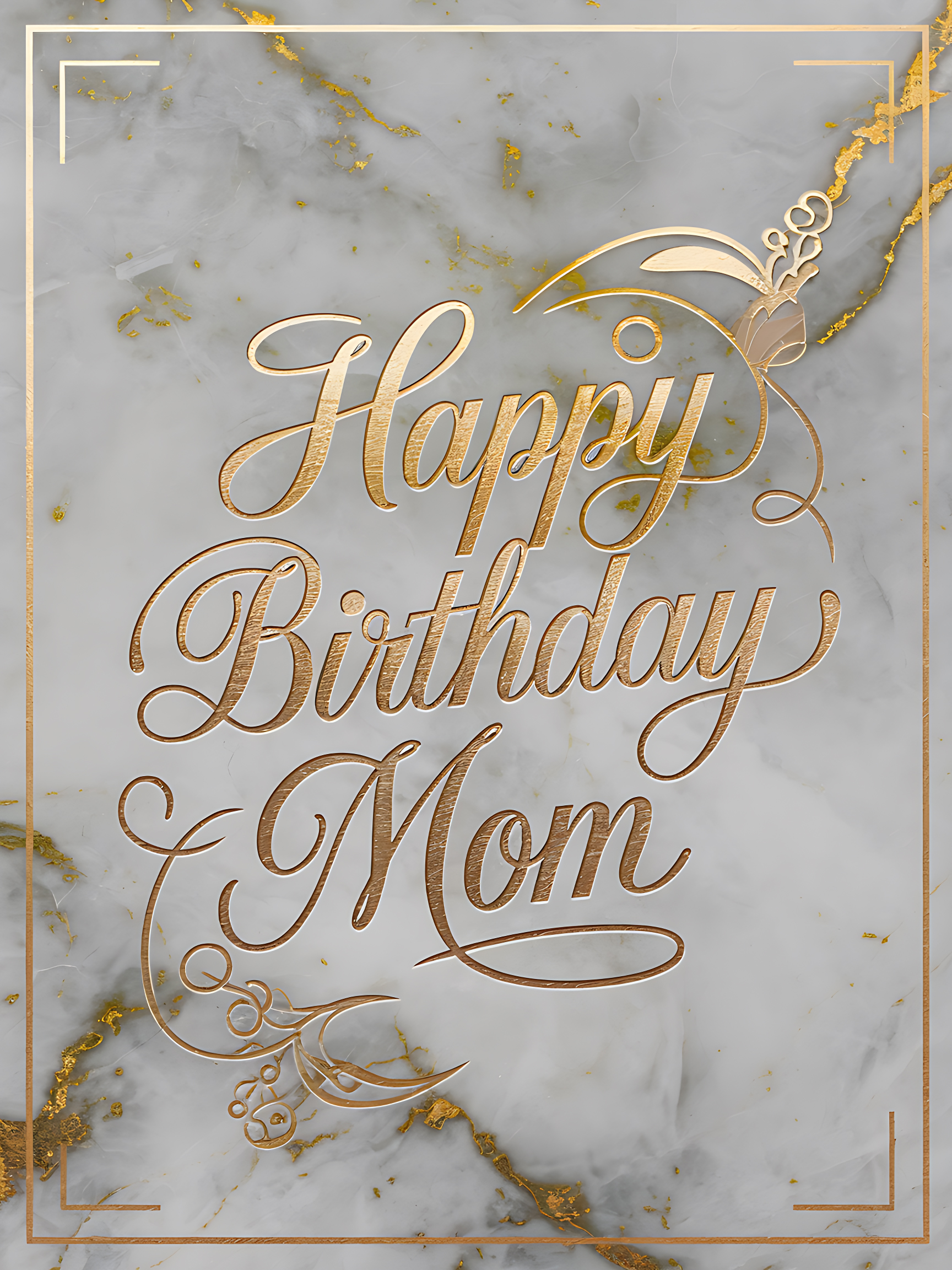 Happy Birthday Mom Gold