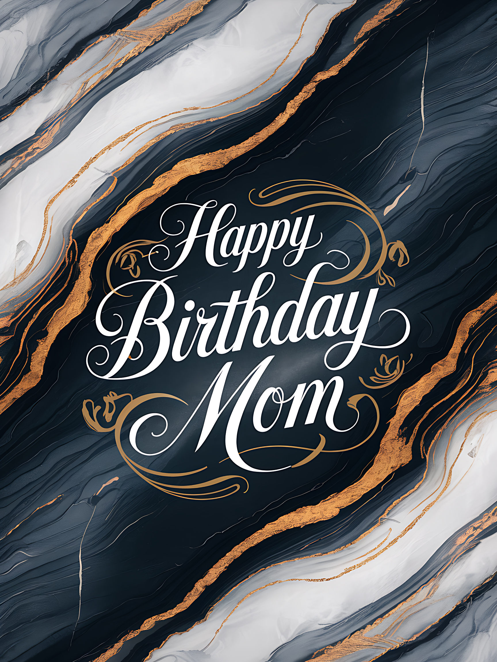 Happy Birthday Mom Gold