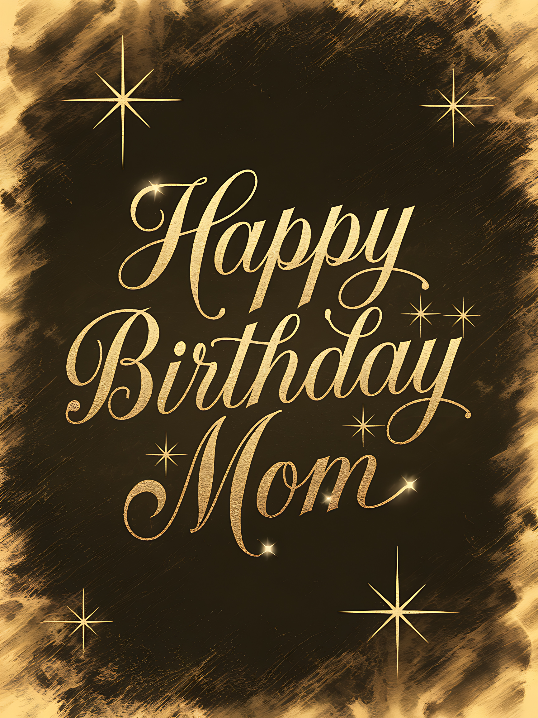 Happy Birthday Mom Gold