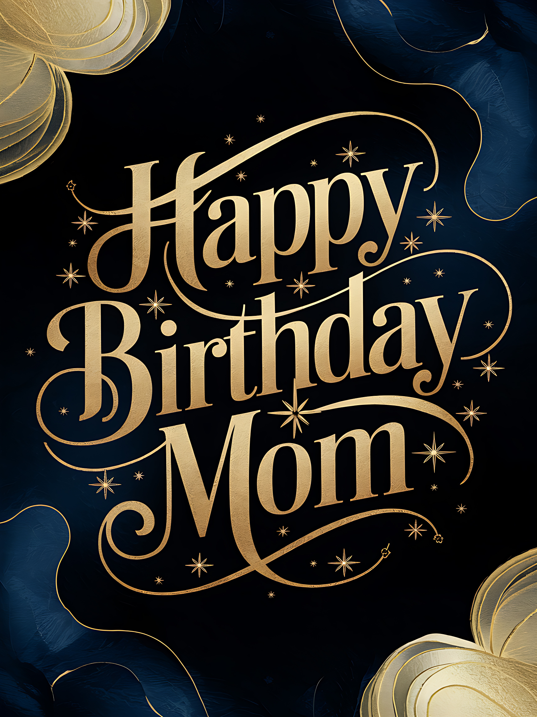 Happy Birthday Mom Gold