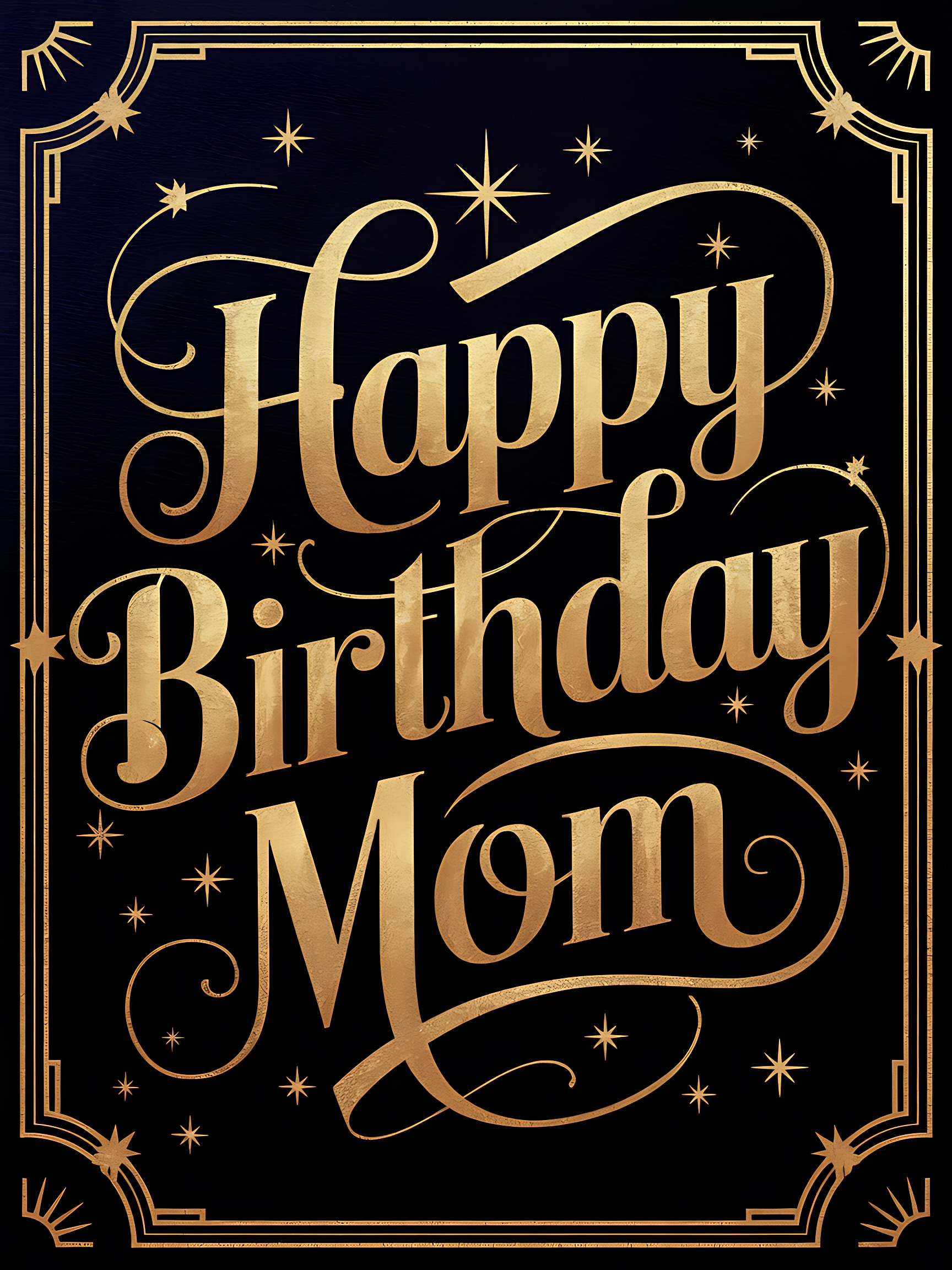Happy Birthday Mom Gold