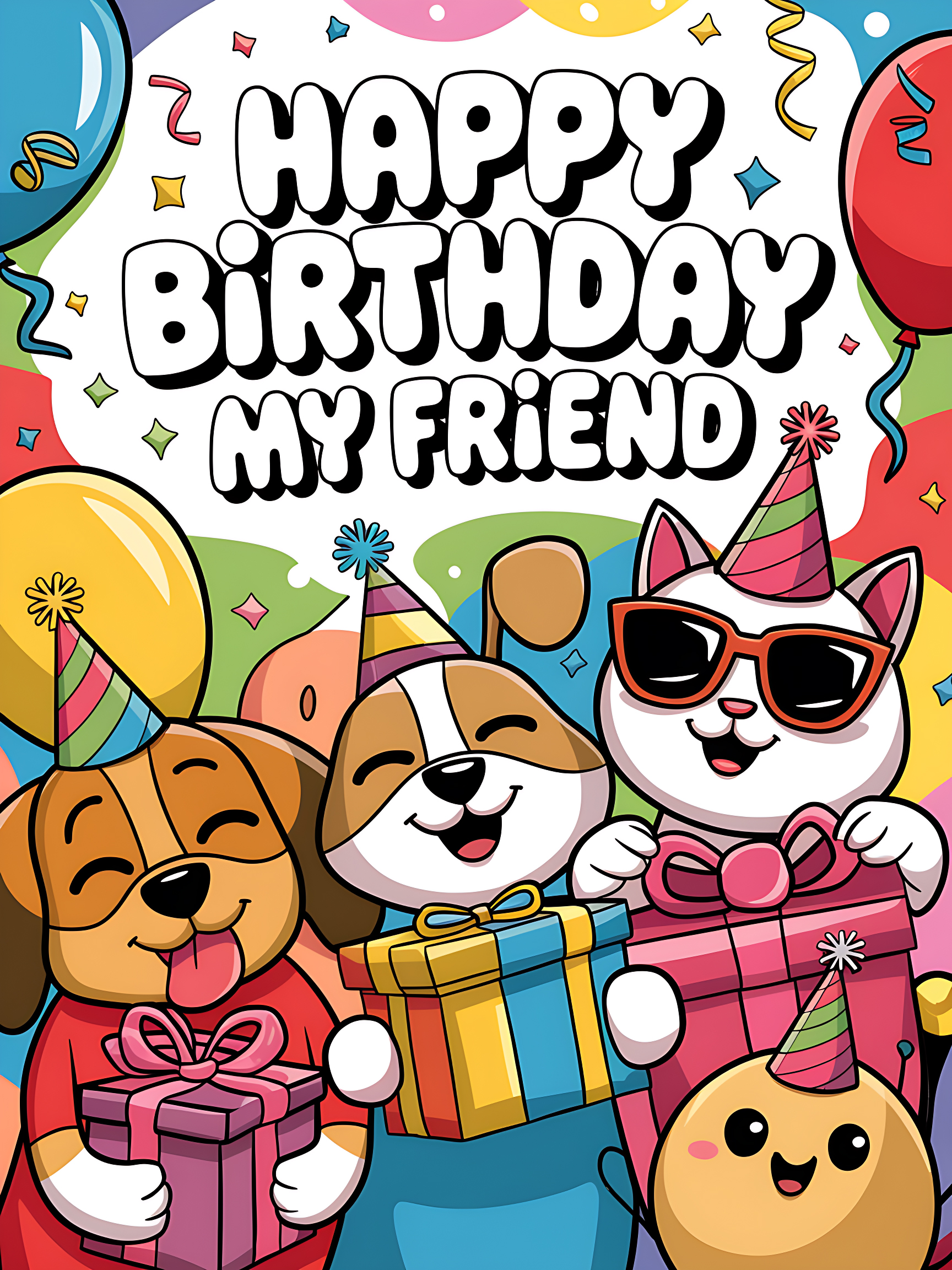 Happy Birthday My Friend Cartoon