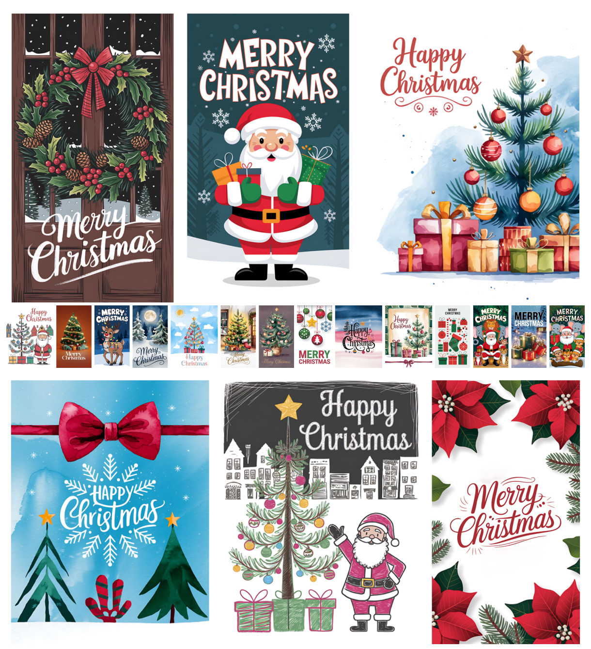 20 Free Christmas Backgrounds: Watercolor, Santa Claus, and Festive Scenes