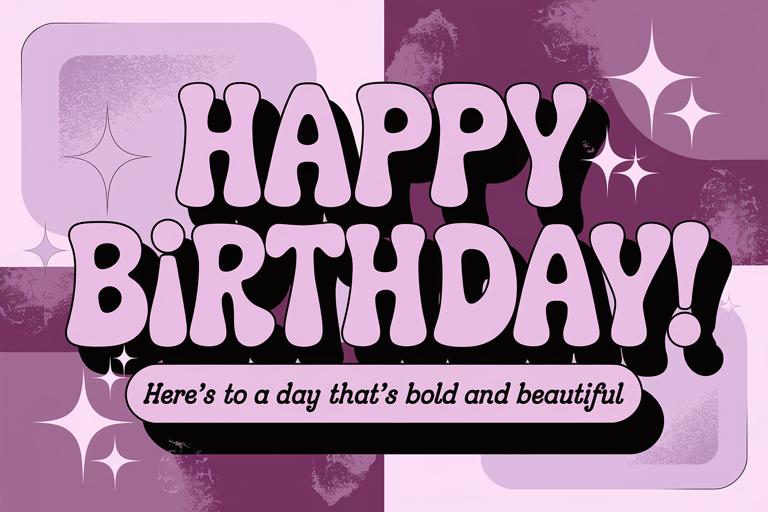 Happy Birthday with Retro Font