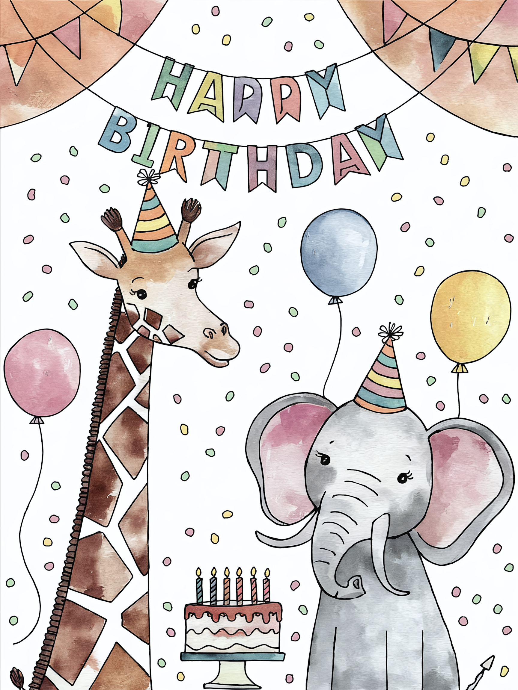 Celebrate with 21 Adorable Happy Birthday Animal Watercolor Designs!