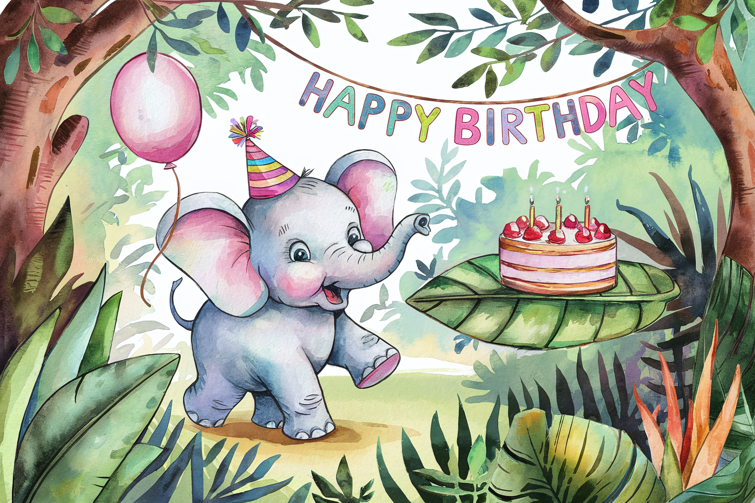 Celebrate with 21 Adorable Happy Birthday Animal Watercolor Designs!