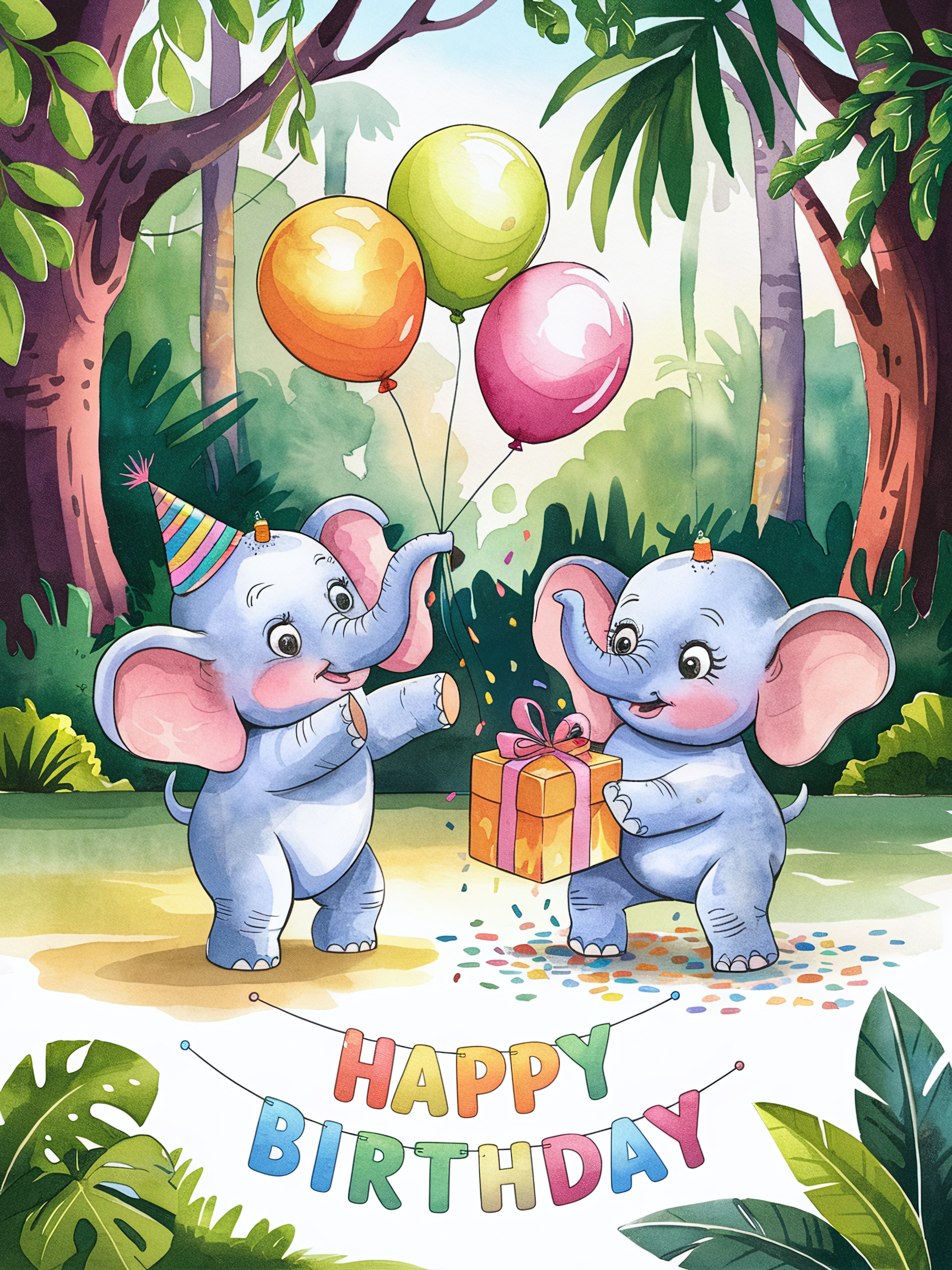 Celebrate with 21 Adorable Happy Birthday Animal Watercolor Designs!