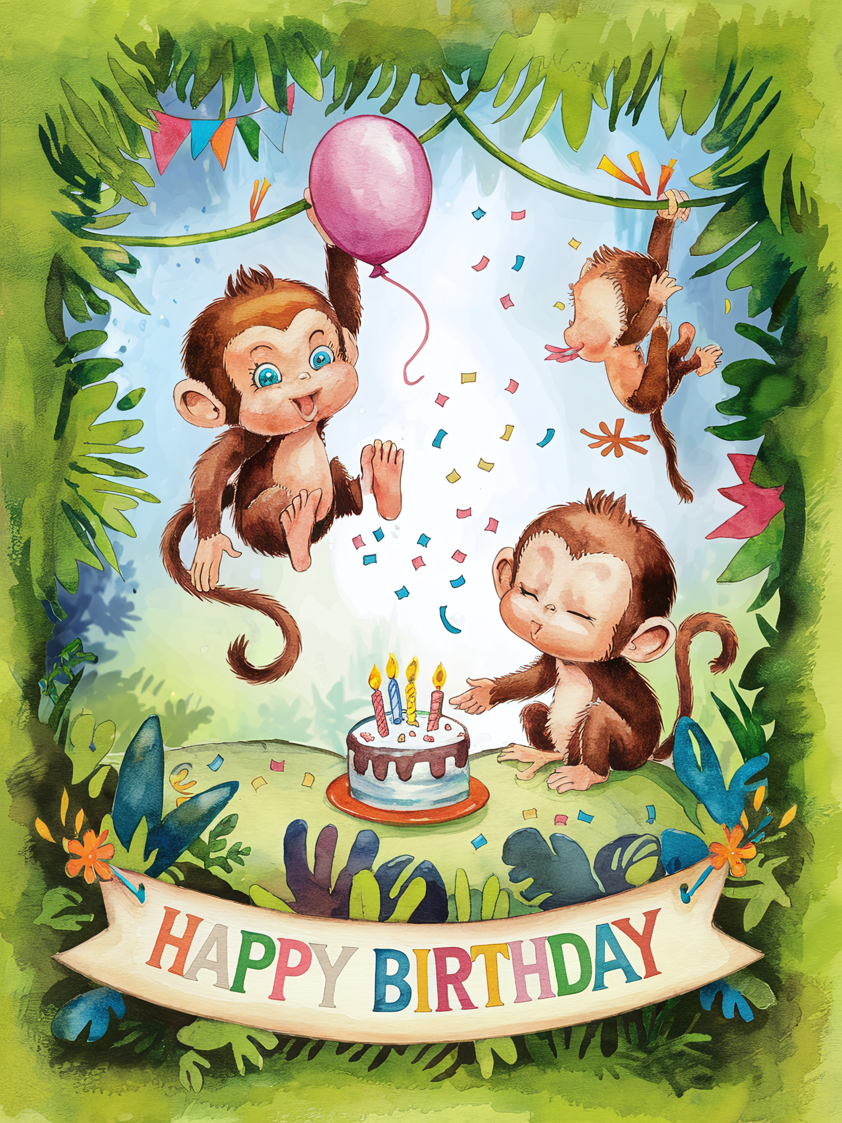 Celebrate with 21 Adorable Happy Birthday Animal Watercolor Designs!