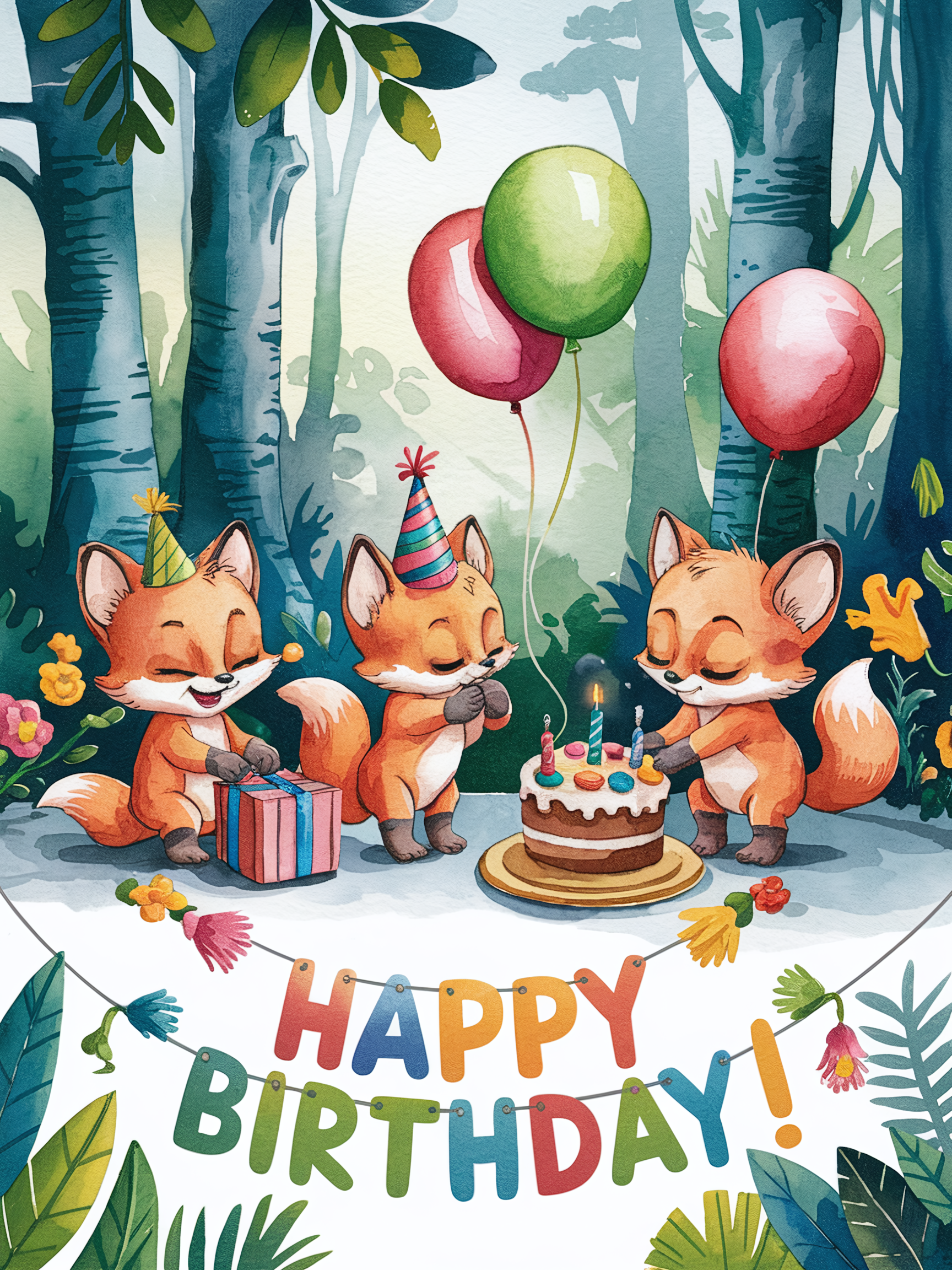 Celebrate with 21 Adorable Happy Birthday Animal Watercolor Designs!