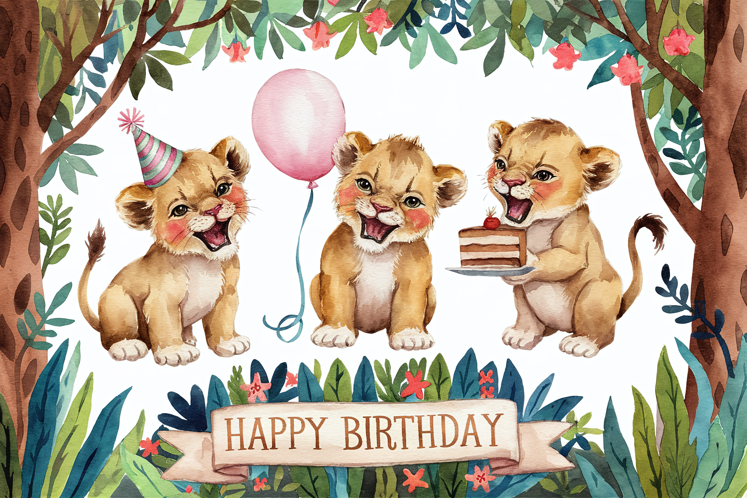 Celebrate with 21 Adorable Happy Birthday Animal Watercolor Designs!