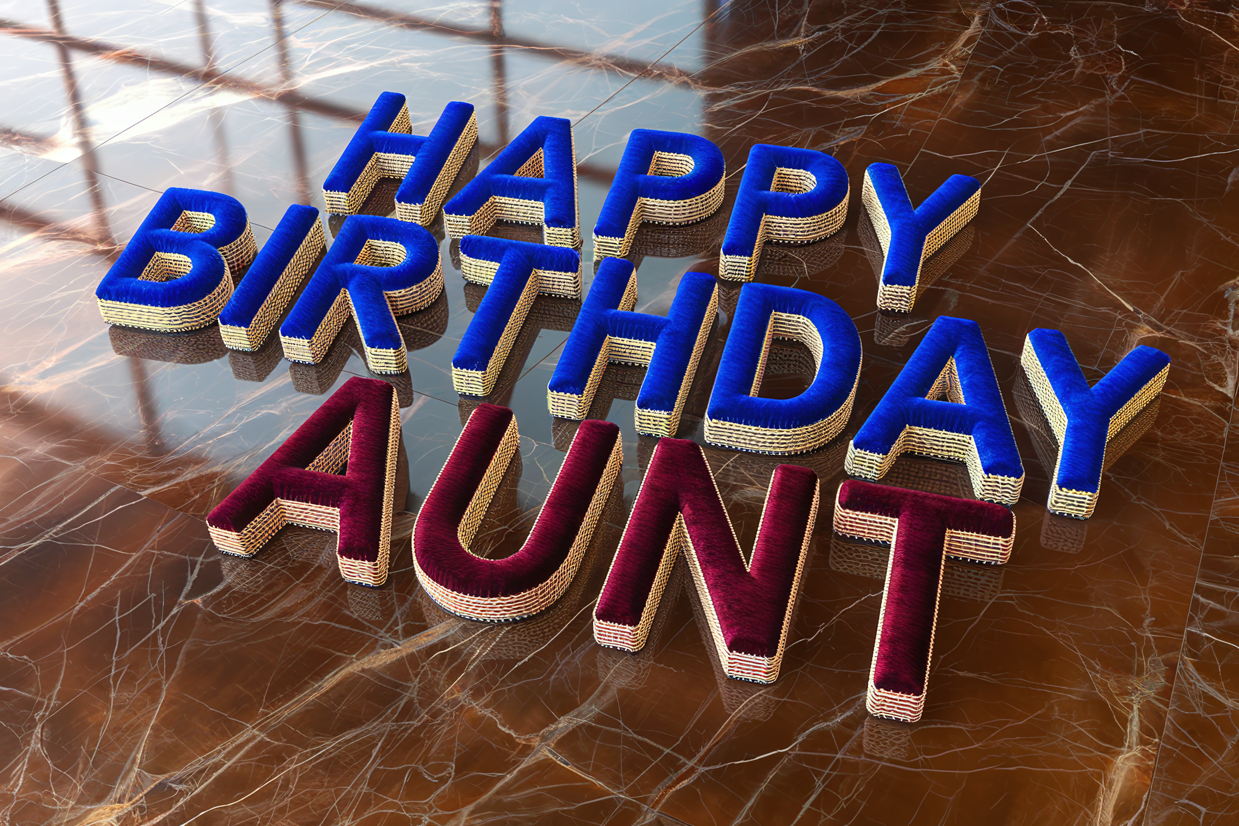 Happy Birthday Aunt 3D Render