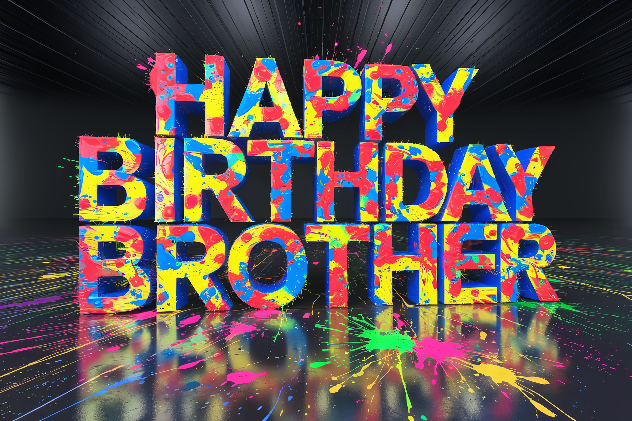 Happy Birthday Brother 3D Text